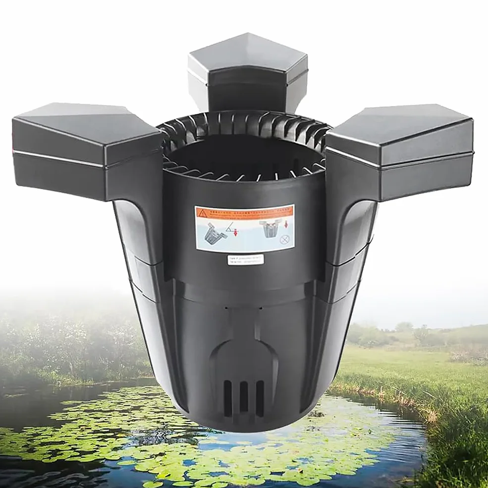 Skimmer Flotante para estanques, Bomba de succión con Cable de alimentación de 10 m, Filtro para Plantas acuáticas para estanques y Lagos Exteriores, Opciones de Potencia (43W)