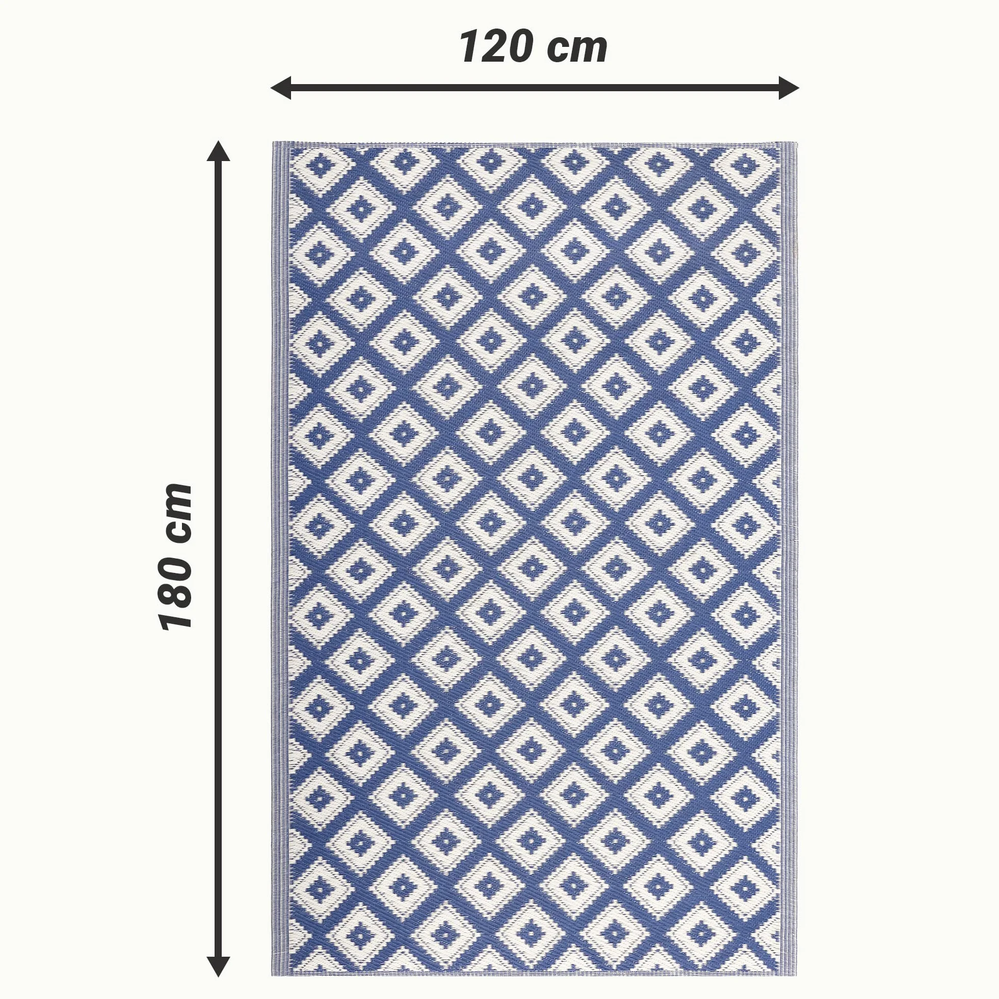 JEMIDI Alfombra para Exteriores 180 x 120 cm - Alfombra de Polipropileno para Exterior jardín terraza balcón - Resistente a la Intemperie y Lavable