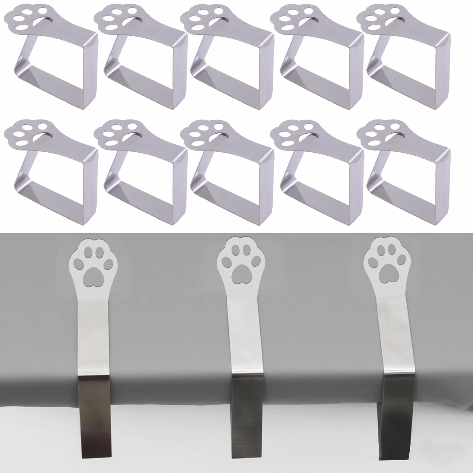 Soporte para mantel para mesas gruesas, 10 unidades de garras de gato, resistentes a la intemperie, de acero inoxidable, clips para mantel para mesa de jardín, restaurante, mesa de comedor