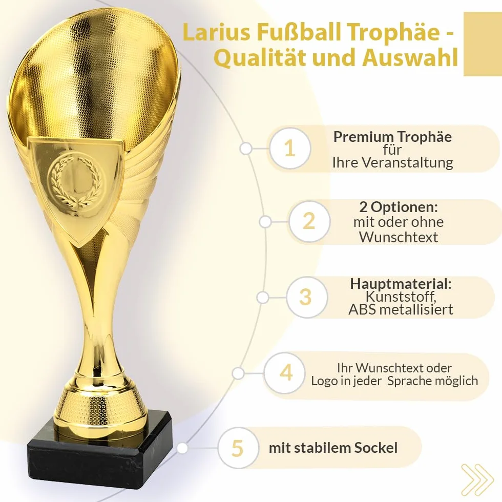 Larius Copa 21 cm Trofeo Universal Base Mármol Personalizable Premios B1