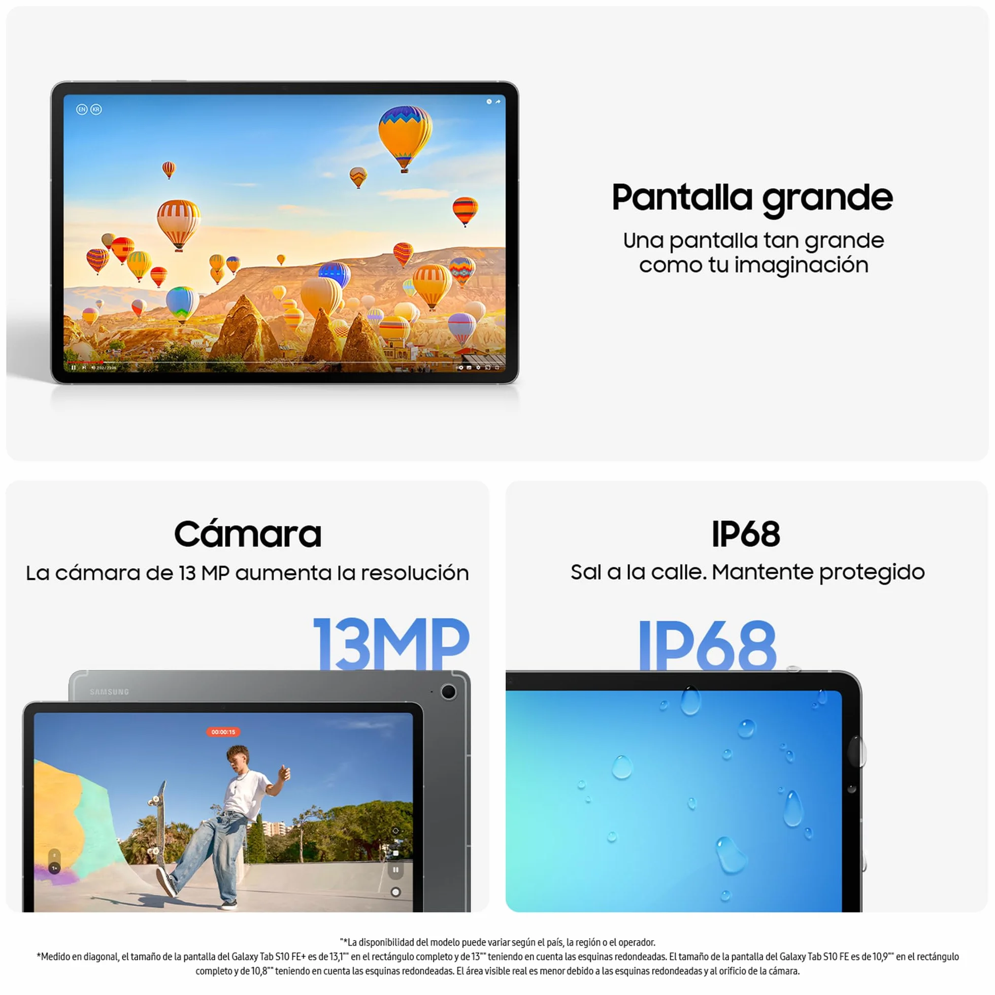Samsung Galaxy Tab S10 FE 128GB Tablet Android 8GB RAM 10,9" Gris + S Pen Galaxy AI