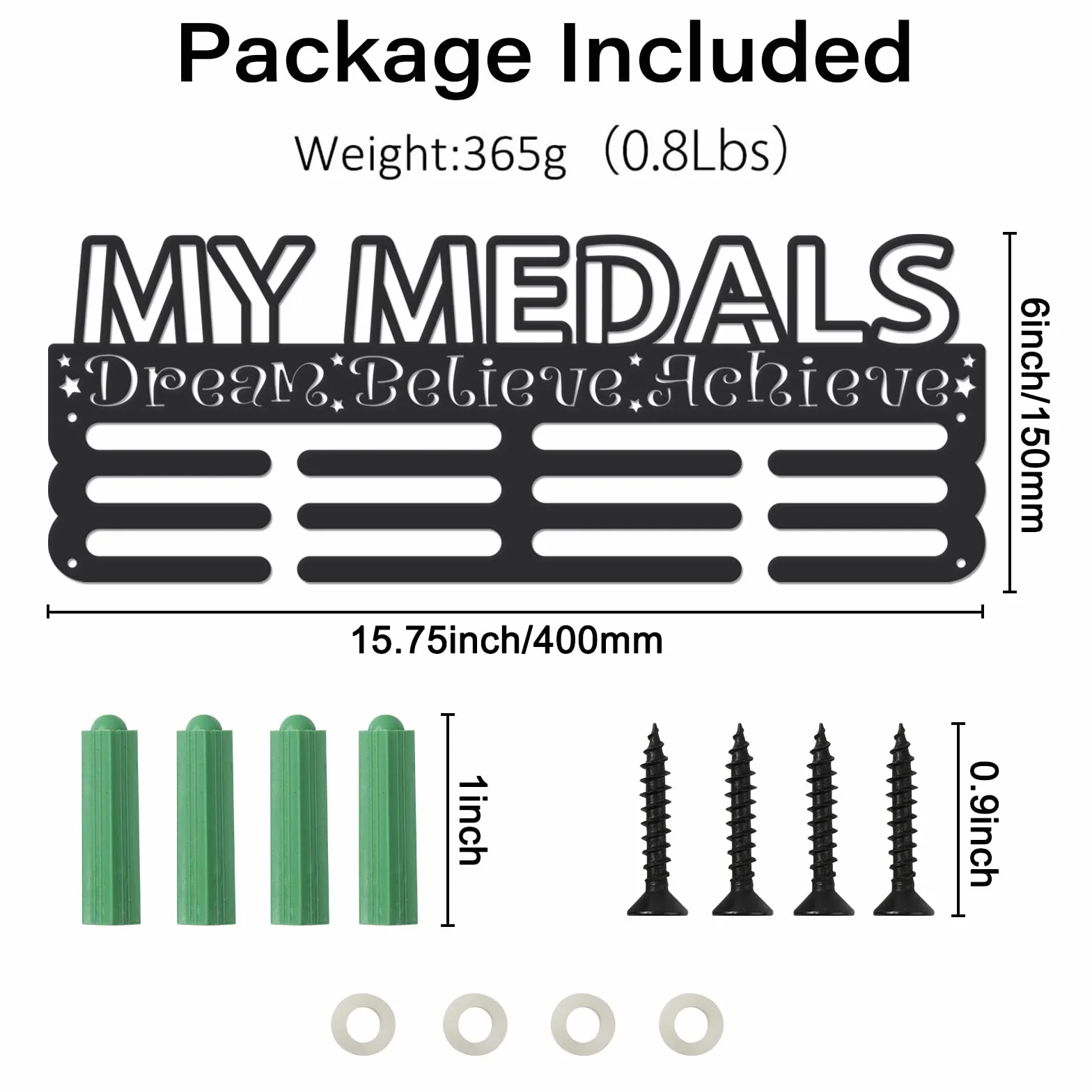 SUPERDANT Medallero Colgador de Medallas Personalizado Marco para Medallas Deportivas Percha y Cinta Display Regalo Deportista