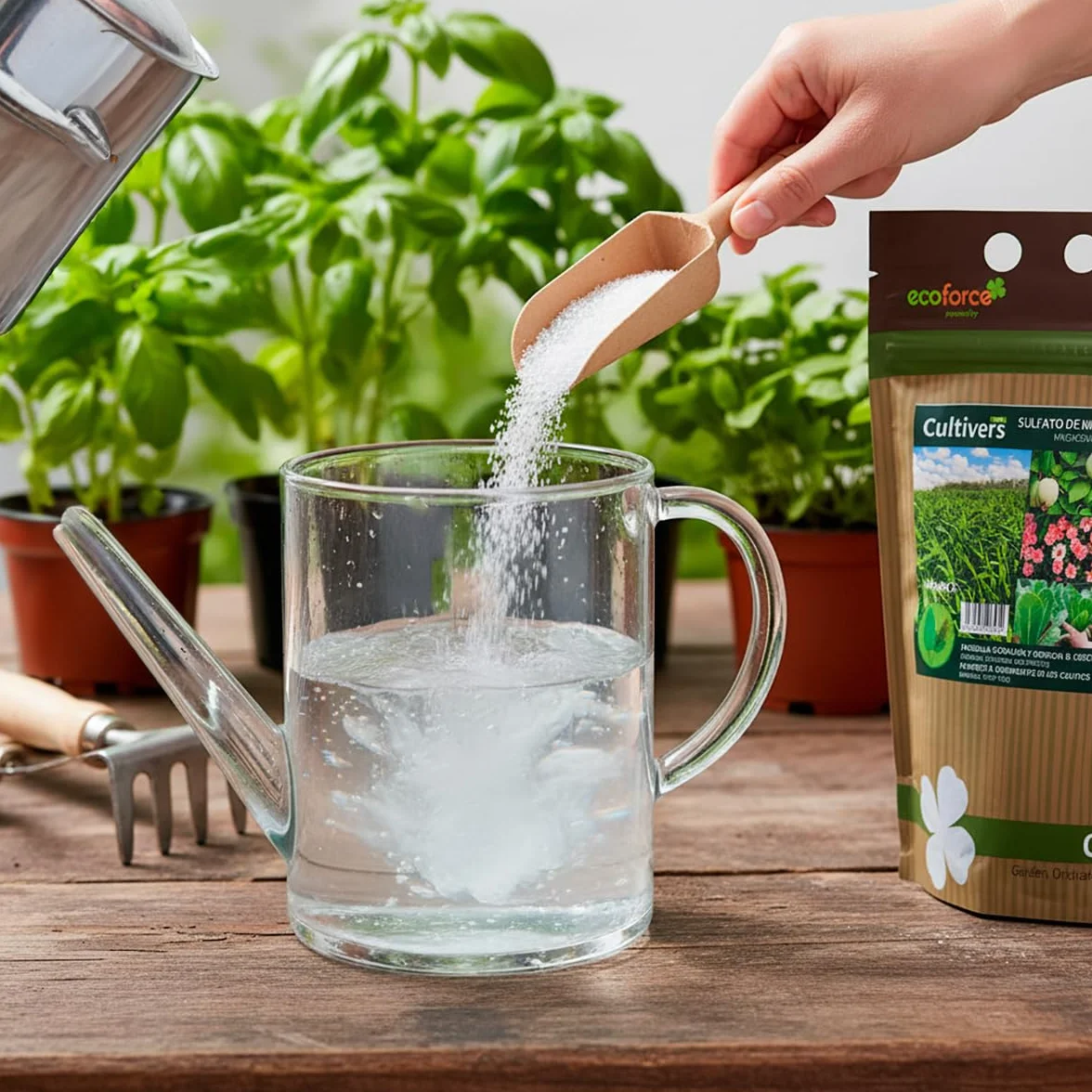 CULTIVERS Sulfato de Magnesio 1,5 kg | Sustancia Mineral Hidrosoluble para Jardinería y Uso Técnico | Disolución en Agua | Mantenimiento de Suelos y Superficies Exteriores