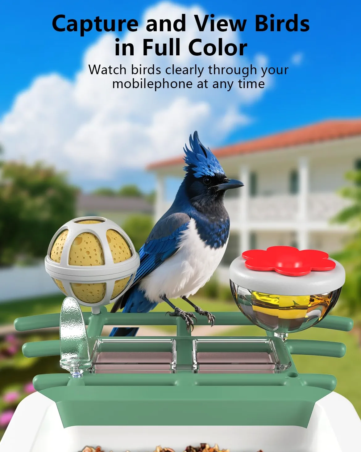 Comedero para pájaros con cámara, cámara inteligente 2K para pájaros con energía solar, identificación de especies de pájaros, notificaciones instantáneas, regalo ideal para familiares y amantes de
