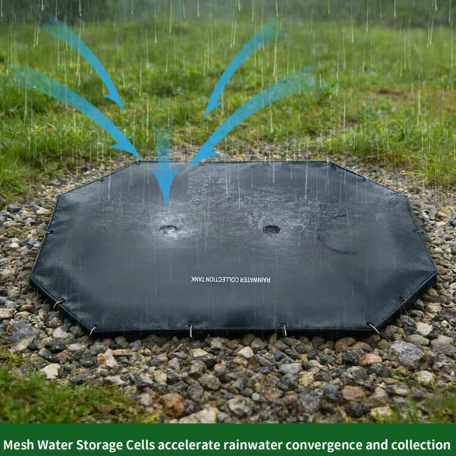 de Recogida de Lluvia Almacenamiento Subterráneo de Agua Pluvial | Colector de Elevada Capacidad para Agua Para en Césped del jardín, Terraza, Entrada, Pasarela, Parterre y Riego al Aire