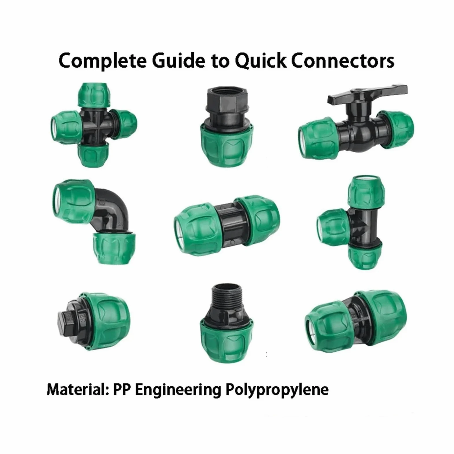 2 tubos de PVC PE de 20/25/32 mm, conector rápido reforzado, sistema de riego agrícola, válvula de accesorios de tubería de agua de pulverización de jardín (oro, 25 mm)