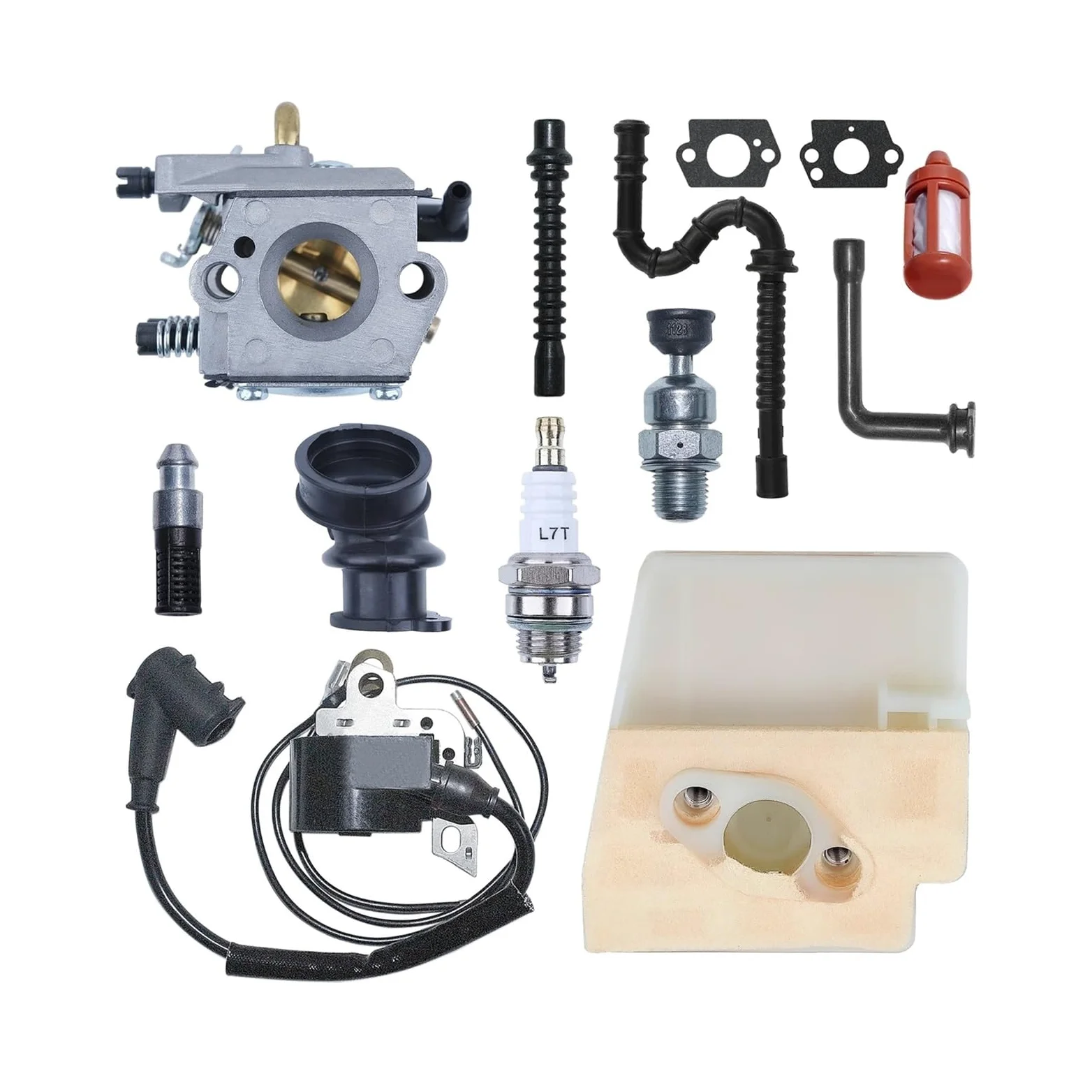 Accesorios para cortacésped Bujía de Bobina de Encendido de carburador for S-ihl MS260 026 MS240 024 Kit de línea de Impulso de Filtro de Combustible y Aire