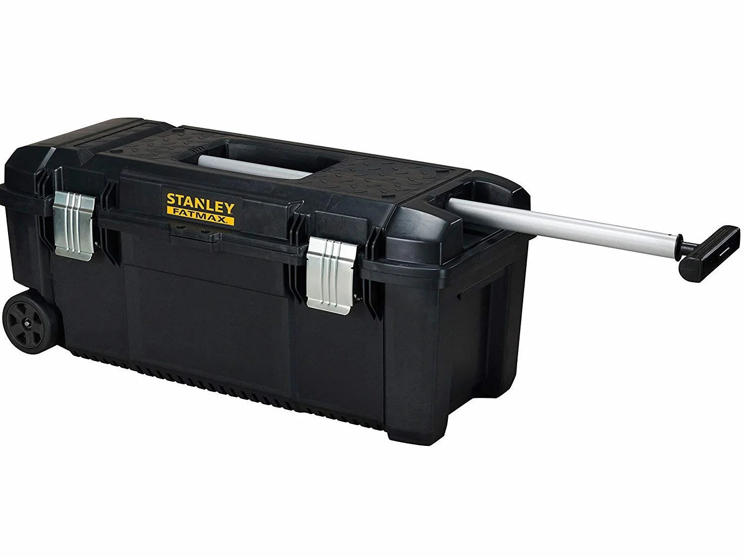 STANLEY FATMAX Caja de Herramientas 71cm con Ruedas y Asa Telescópica, Cierres Metálicos, Protección IP54, Ranura en V, Bandeja Interior, Empuñaduras Ergonómicas, FMST1-75761