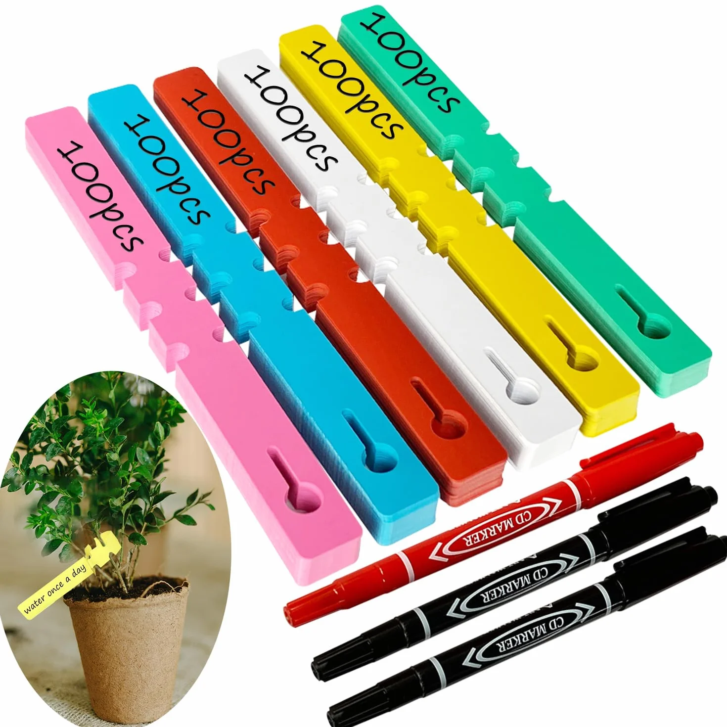 Etiquetas Plantas 600pcs Marcadores para Plantas Etiquetas para Plantas Resistentes a la Intemperie Ajustables para Árboles y Plantas 2 x 21 cm (600)