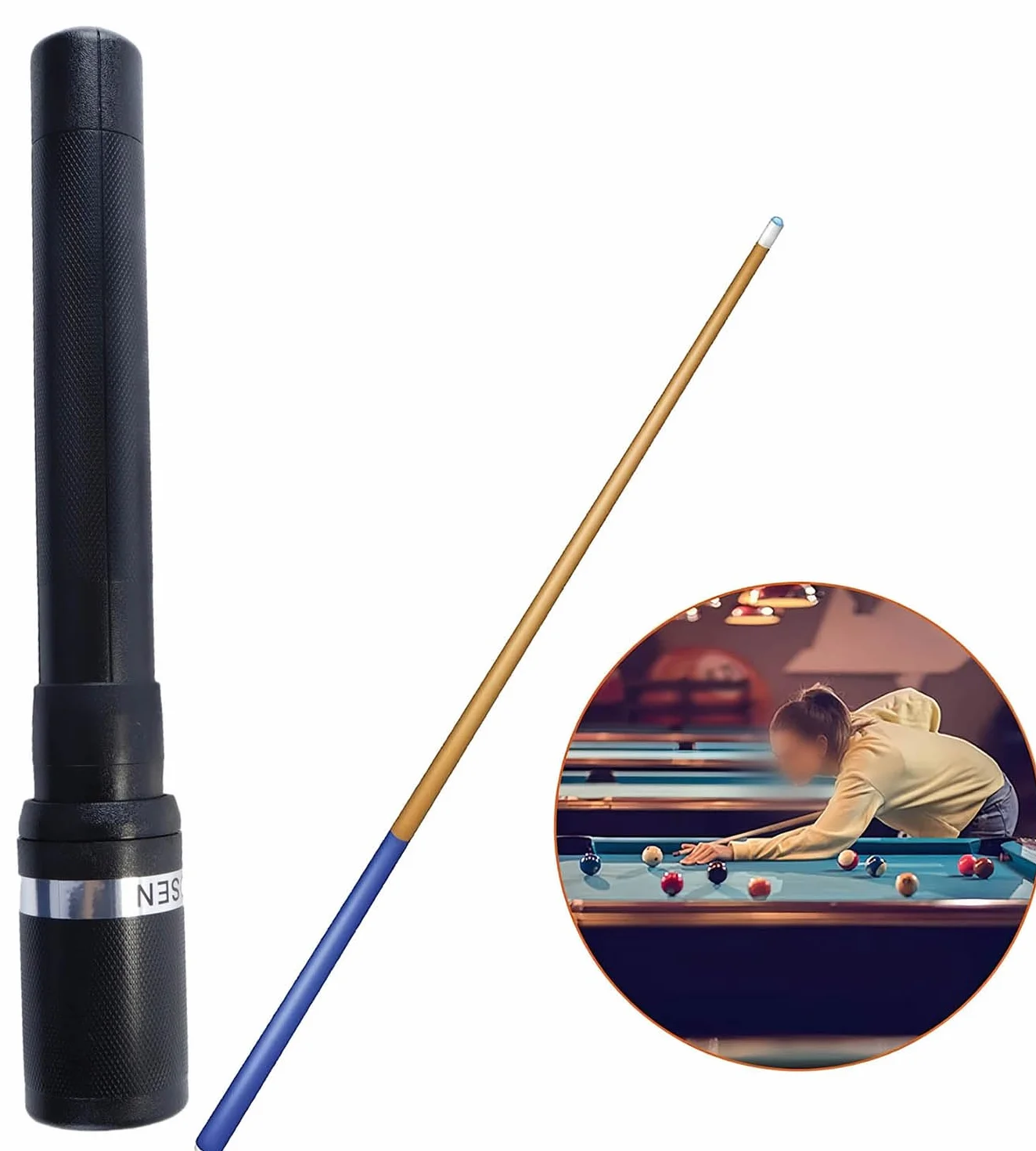Extensión de extremo de billar, conector para palo de billar americano de nueve bolas, mango cómodo compatible con todas las marcas