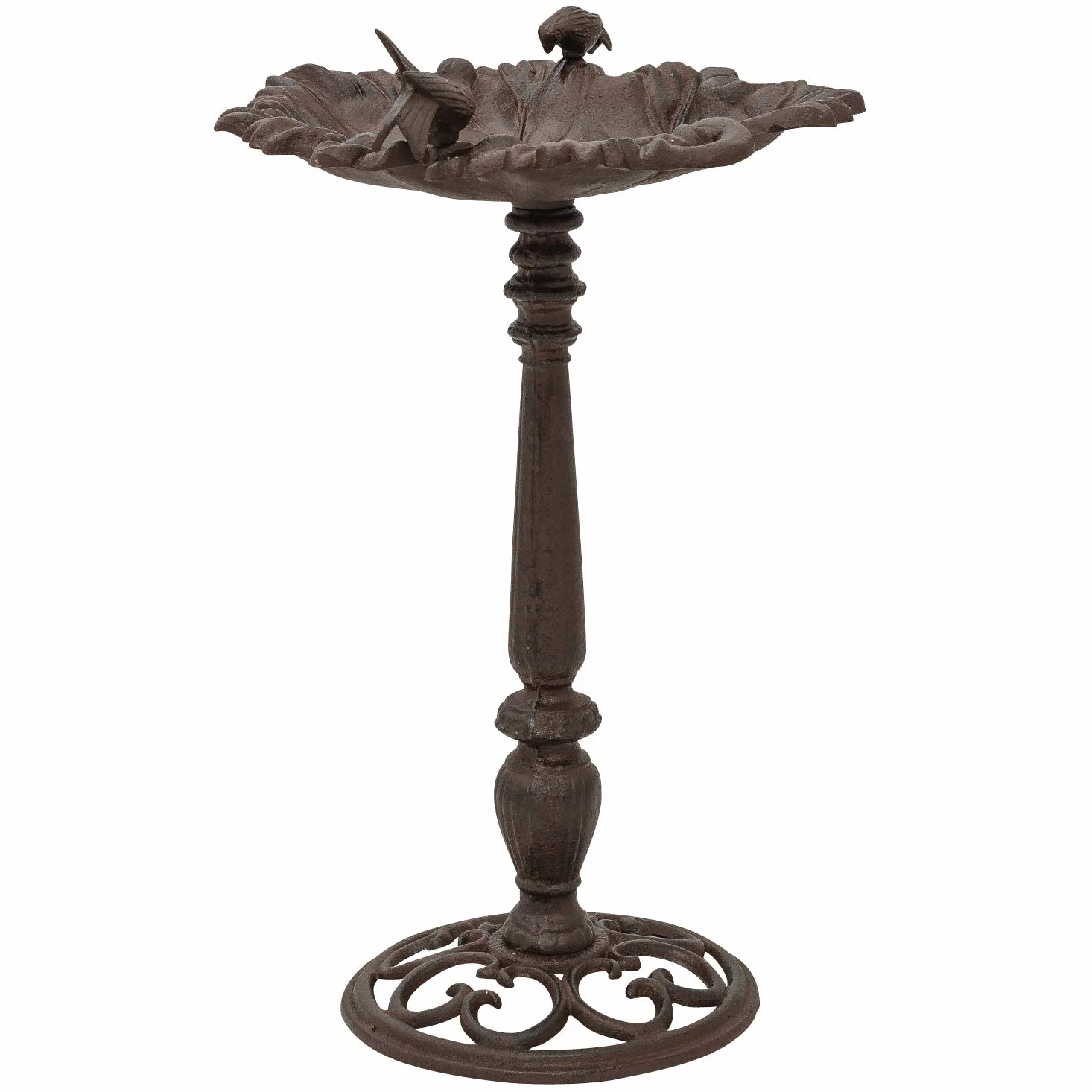 Pila para pájaros bebedero jardín hierro decoración estilo antiguo 61cm
