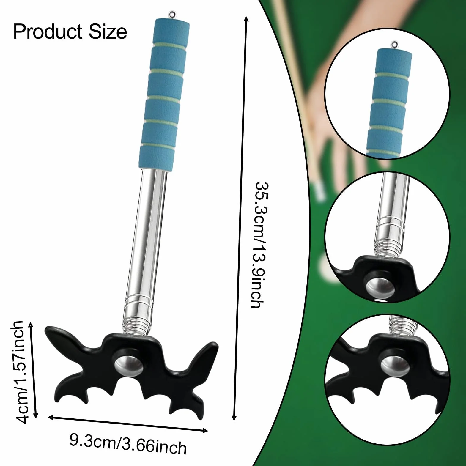Rockible Punte retráctil Puente Cue Stick Snooker Bridge Rester para Juego de Interior