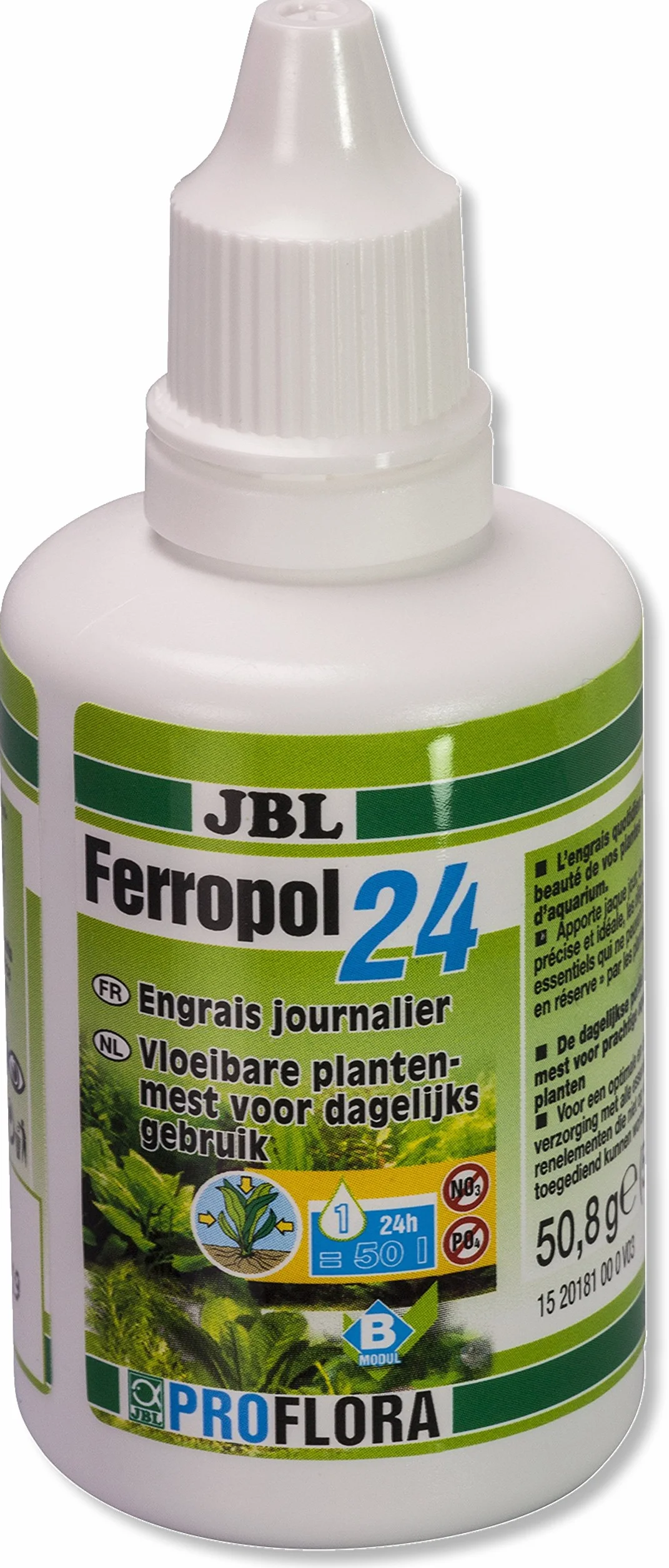 JBL 2018100 Fertilizante de Plantas de día para acuarios de Agua Dulce, Ferropol 24 50 ml, 20181