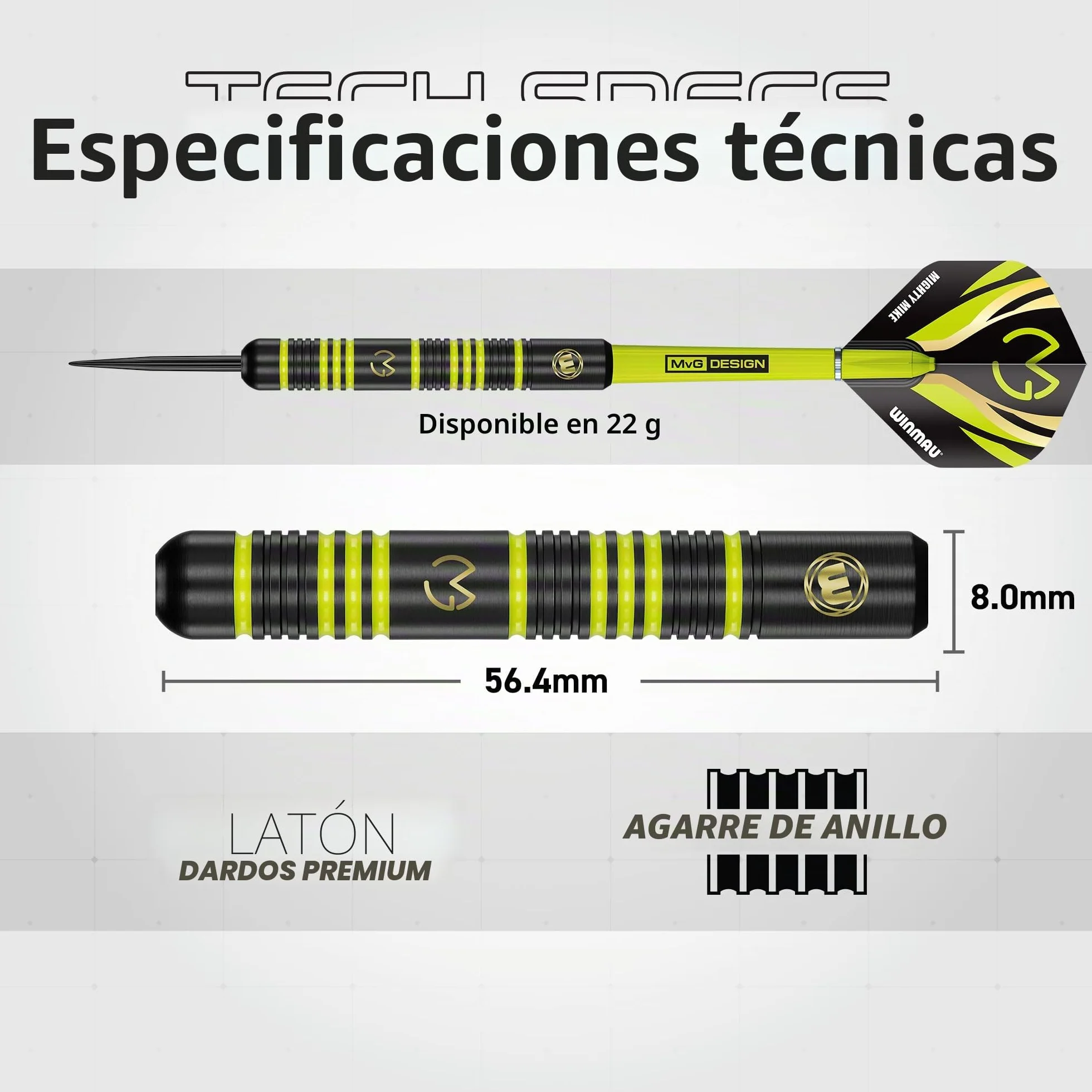 WINMAU Dardos Michael "MvG" Van Gerwen Vs Simon "El Mago" Whitlock Juego doble Steeltip 22 g