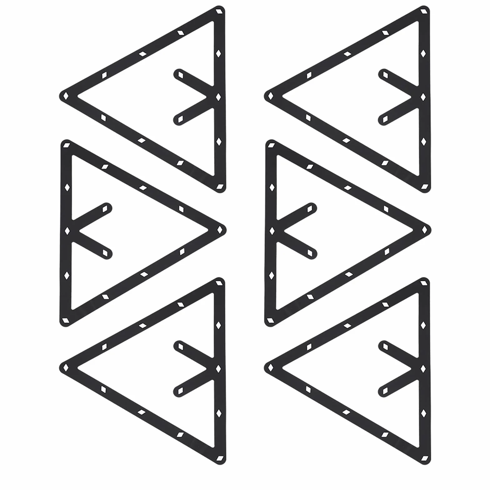 Juego de 6 Estantes de Billar, Soporte de Bola Triangular Negro para Mesa de Billar
