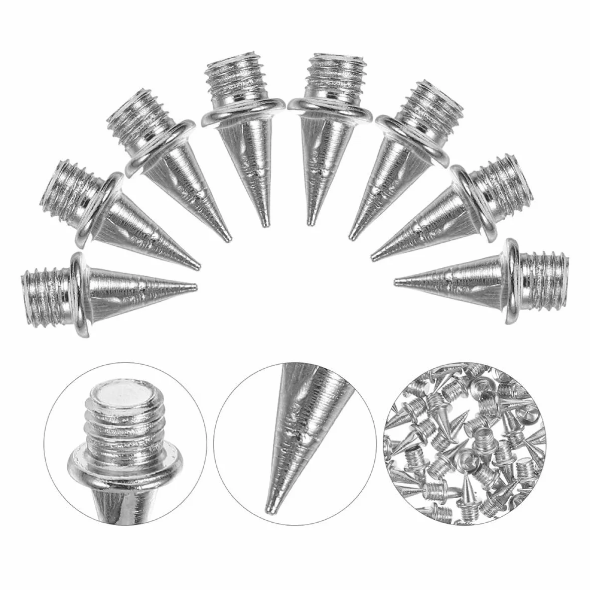 Clavos Zapatillas Atletismo 9mm Acero para Pista Sistema Reemplazo Rápido 30 Piezas