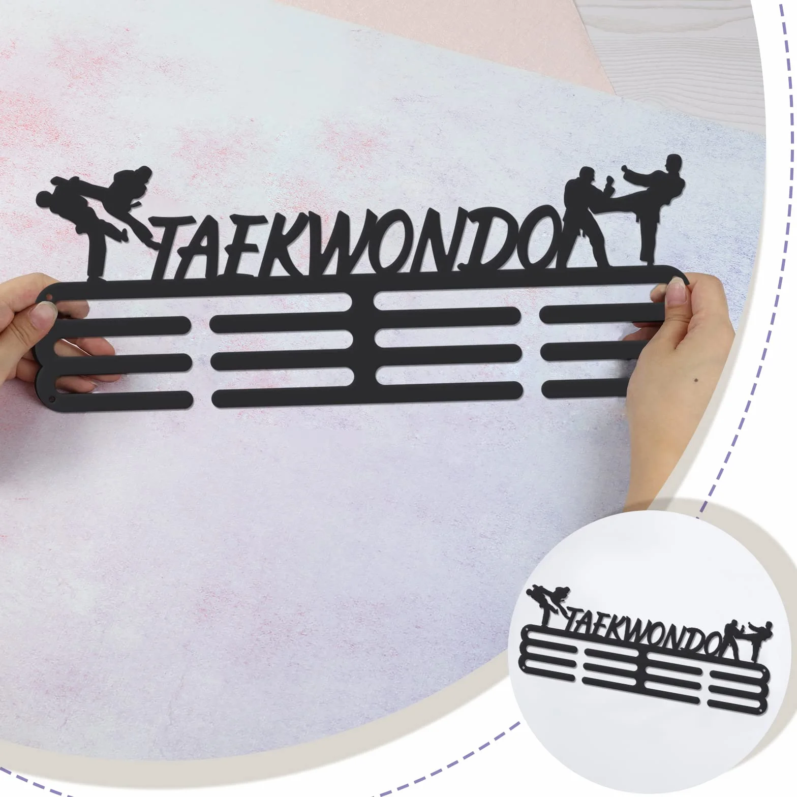 SUPERDANT Medallero Taekwondo Colgador de Medallas Personalizado Regalos para Deportistas