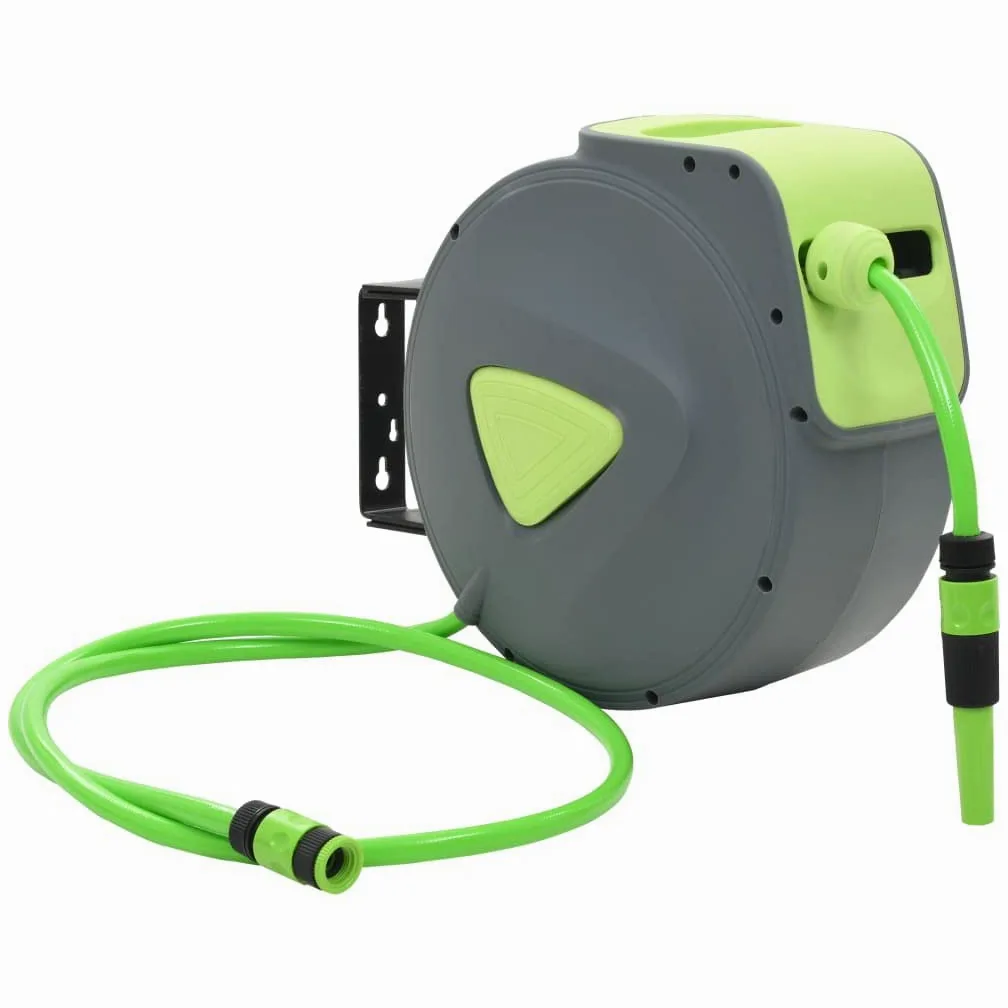 vidaXL Carrete de manguera retráctil automático de pared 20+2 m