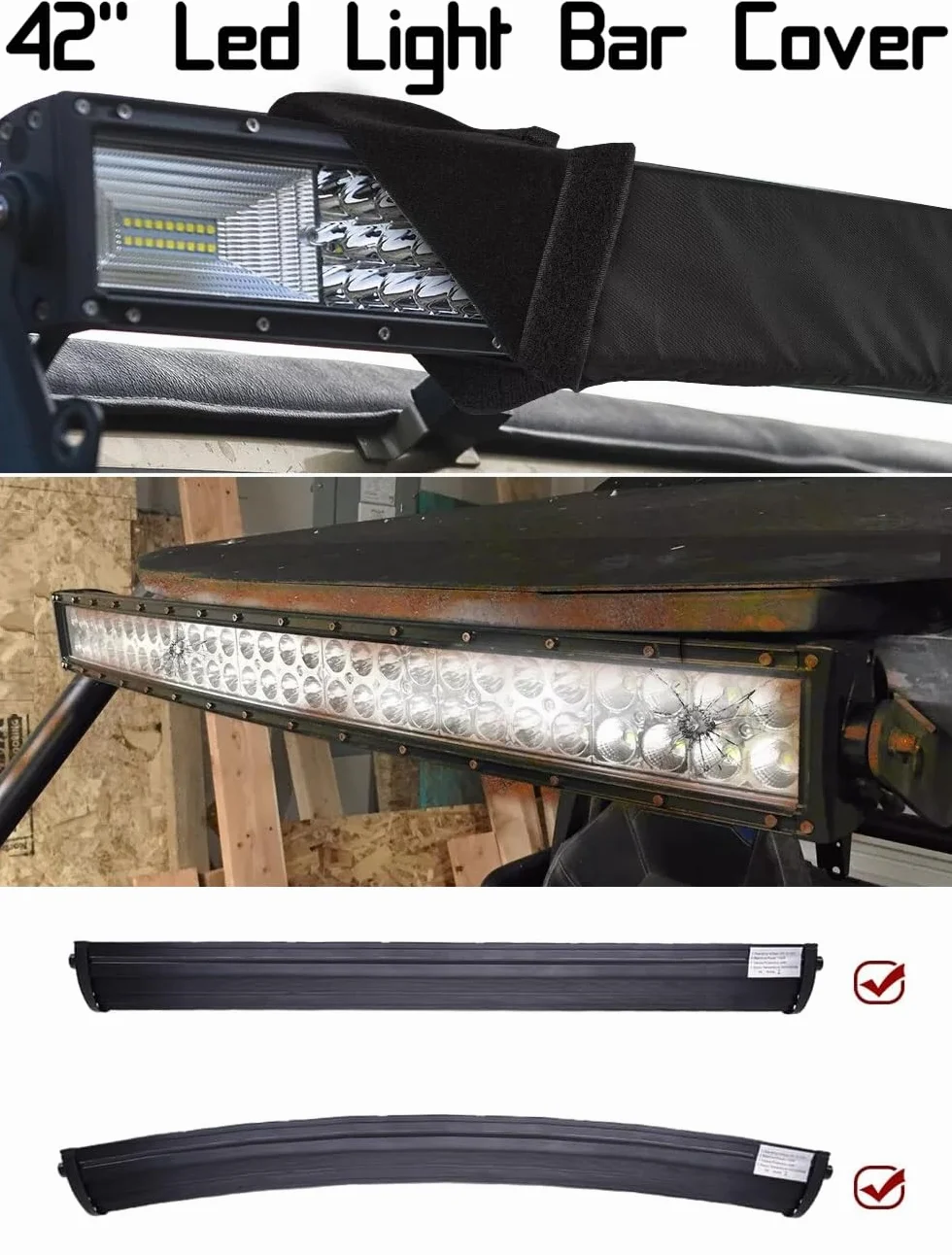 Funda protectora de barra luminosa LED 42" 107cm impermeable a prueba de polvo