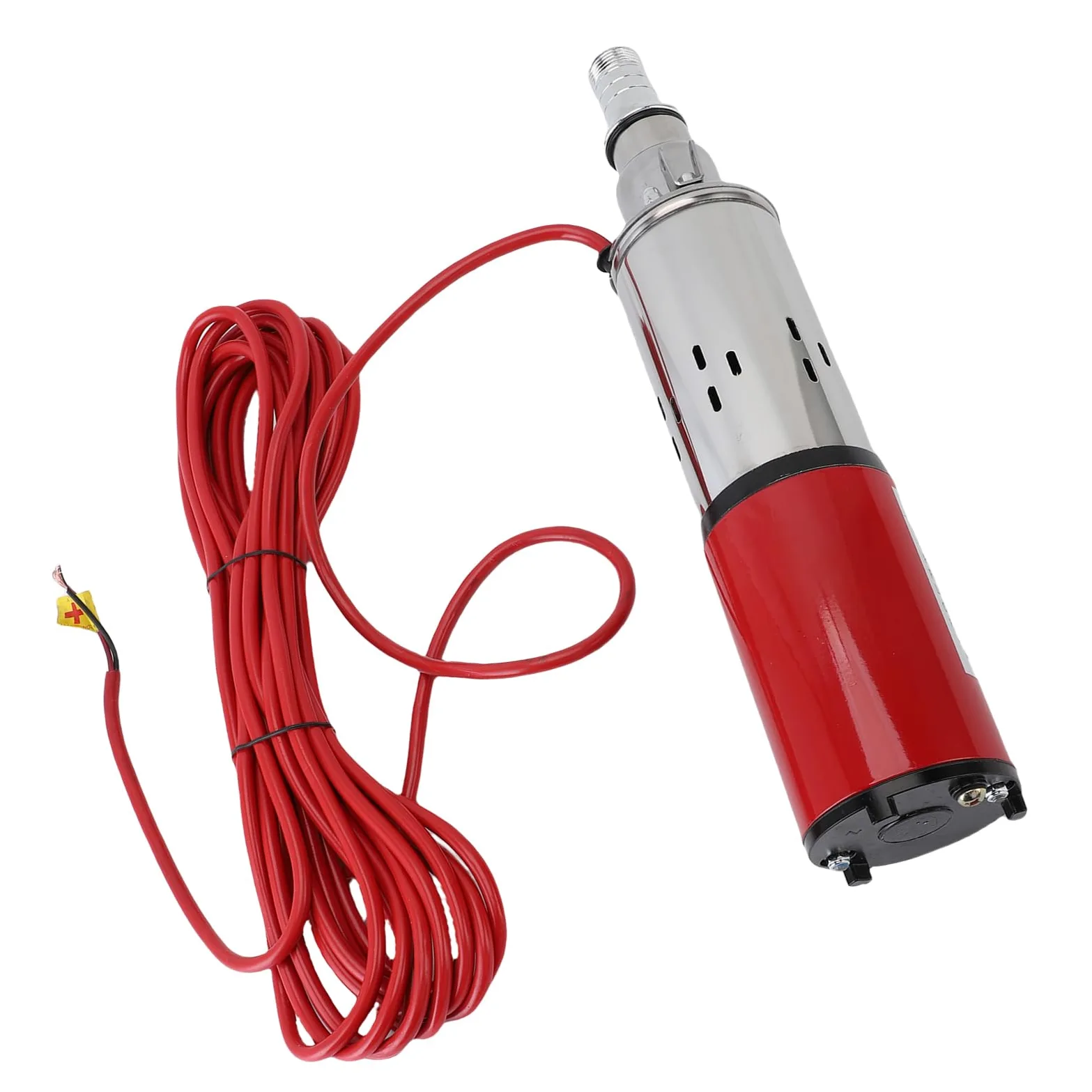 Jeffergarden Bomba Solar de Pozo Profundo, Bomba de Agua Sumergible de Acero Inoxidable de 340 W con Sellos de Goma PTFE y Motor Totalmente de Cobre, para Entrada de Agua de Río, Riego de