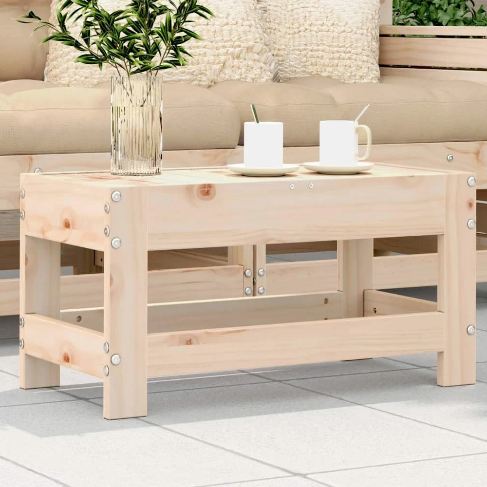 vidaXL Taburete de Jardín Reposapiés Otomana Mesa de Centro Madera Maciza de Pino