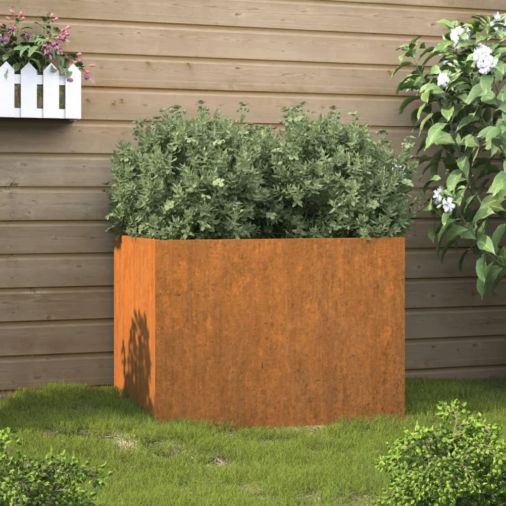 vidaXL Jardinera de Acero corten 62x47x46 cm, Maceta, arriate Elevado, Soporte para macetas, macetero, bancal Elevado, Soporte para Plantas