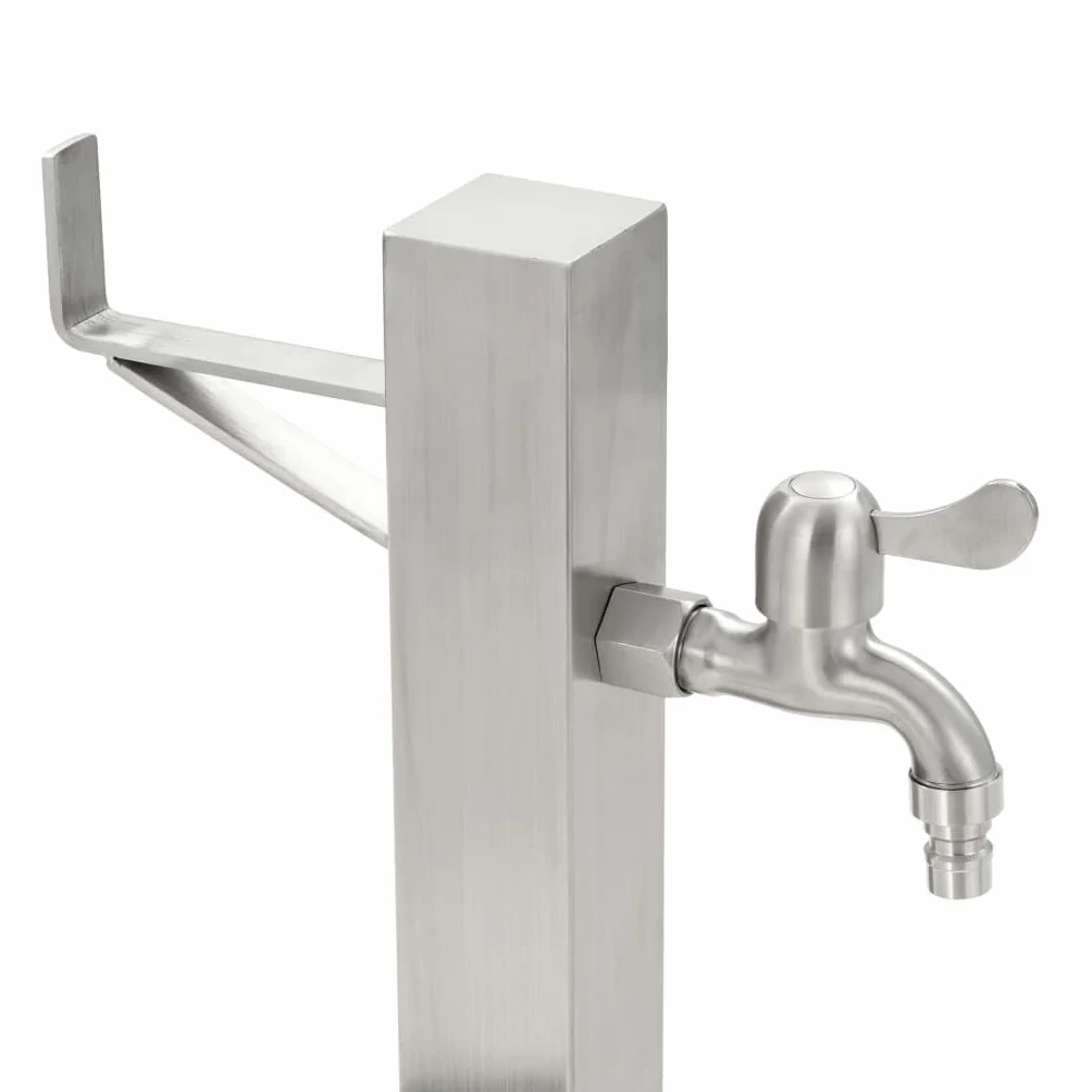 vidaXL Columna Agua para Jardín Acero Inoxidable Cuadrada 65 cm Fuente Patio