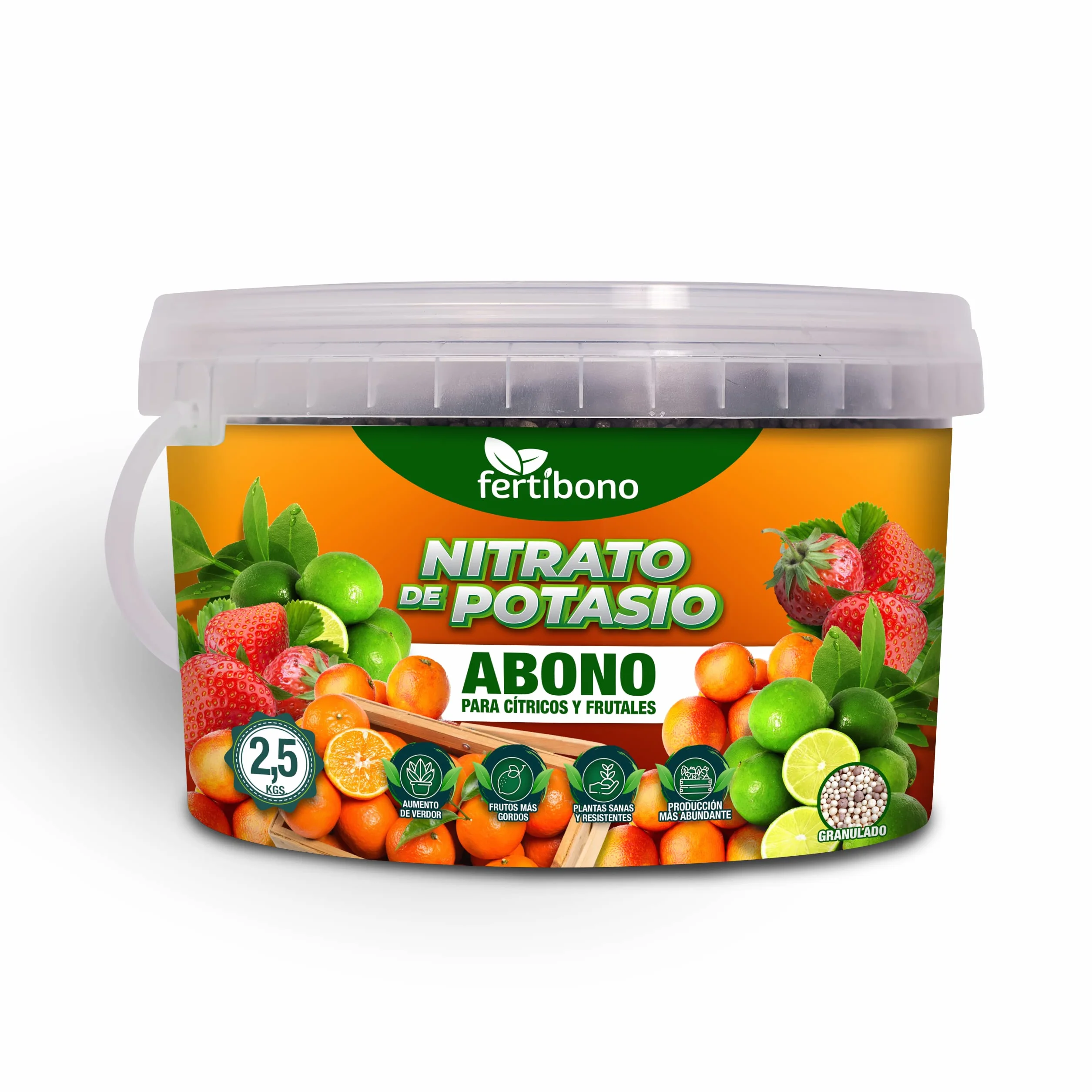 FERTIBONO Nitrato de potasio,Puro (KNO3) 13-00-46, Aumenta el Tamaño y la Calidad de la Fruta, los Azúcares y el Rendimiento de los Cítricos (2.5.0)