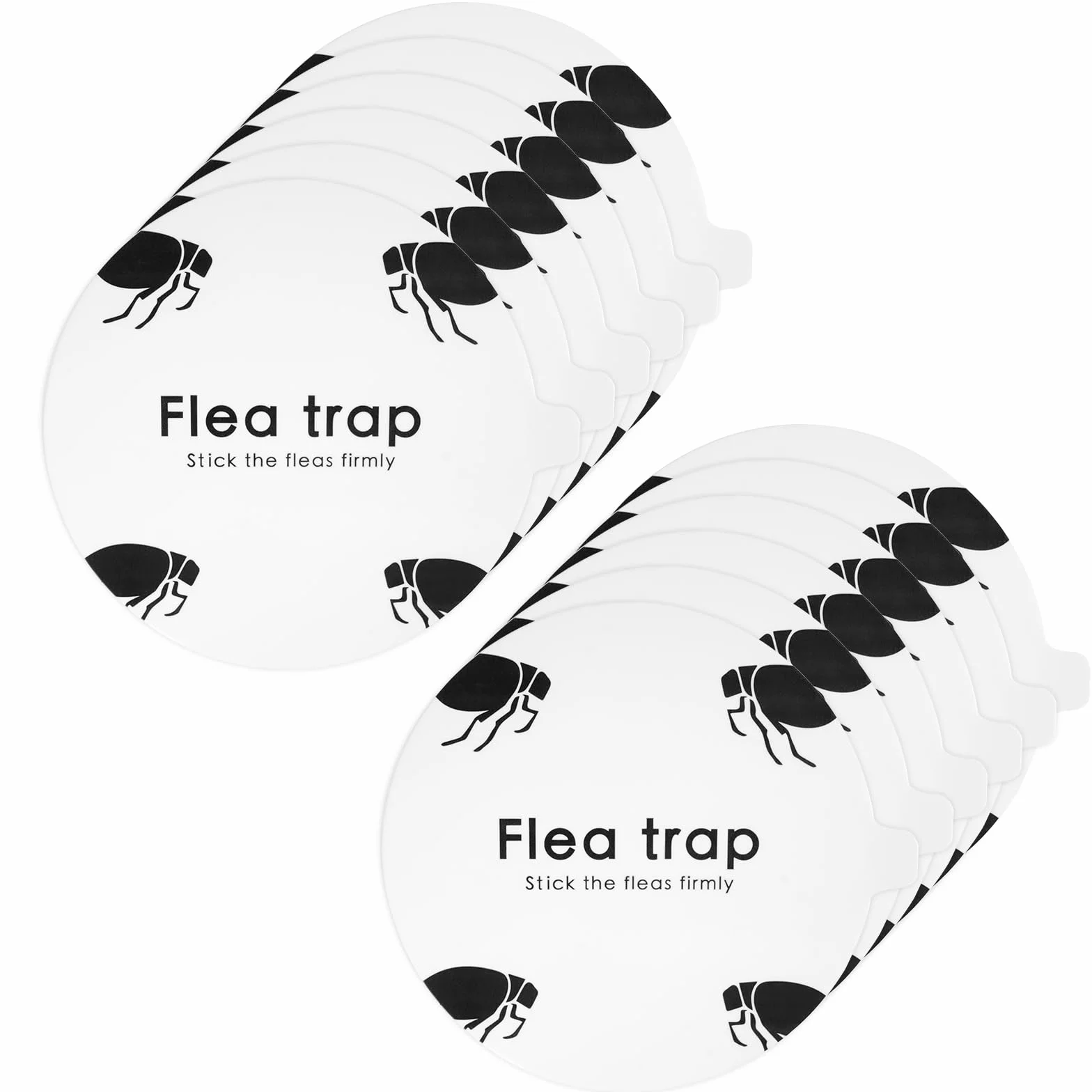 Flintronic 12PCS Trampa para Pulgas Rellenable, Pegatinas Desechables para Pulgas, Adhesivo para Pulgas, Asesino de Pulgas, Trampas Adhesivas para Mascotas, Discos pegajosos Reemplazos