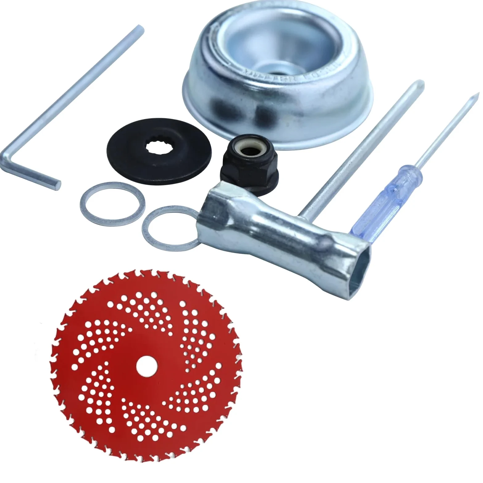 Cuchillas de carburo for desbrozadora de 9" × 36 Dientes, aptas for desbrozadoras y cortacéspedes.