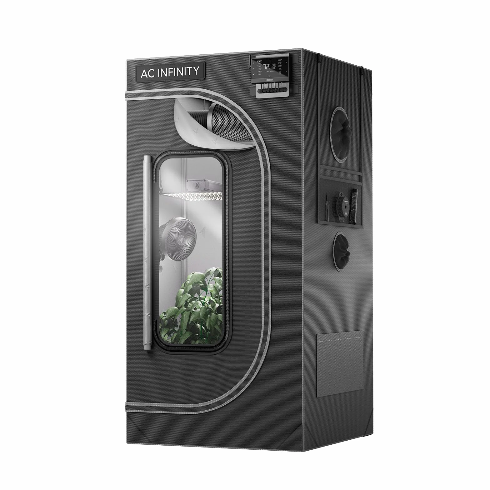 AC Infinity CLOUDLAB 422, 60x60x120cm Advance Tienda de campaña de Cultivo más Gruesa de 2,5cm con Lienzo de Mylar de Diamante 2000D de Mayor Densidad, Soporte de Controlador para Cultivo hidropónico