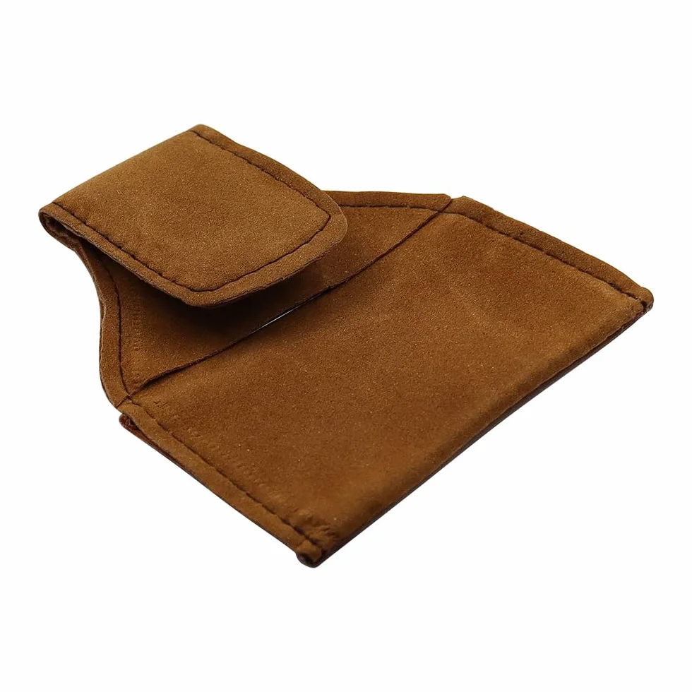 Bolsa de Tiza de Billar Portátil, Bolsa de PU, Negro y Marrón