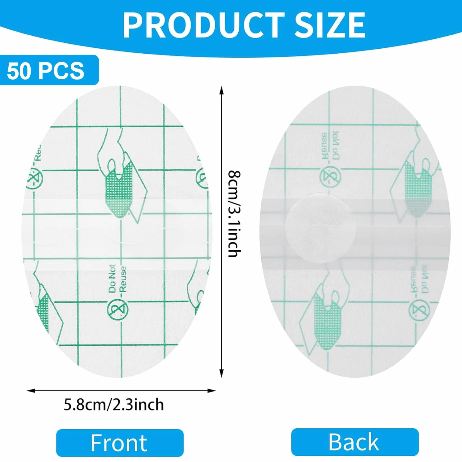 Pegatinas Orejas Adultos Natación Impermeable Protector Oídos 50 Unidades 5.3 x 8.1 cm