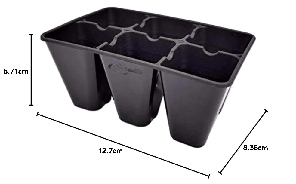 Bandejas de inicio de plántulas extra fuertes de 6 celdas, paquete de 720 (4320 células), para germinación de semillas y propagación de plantas, tapones de arranque de plantación