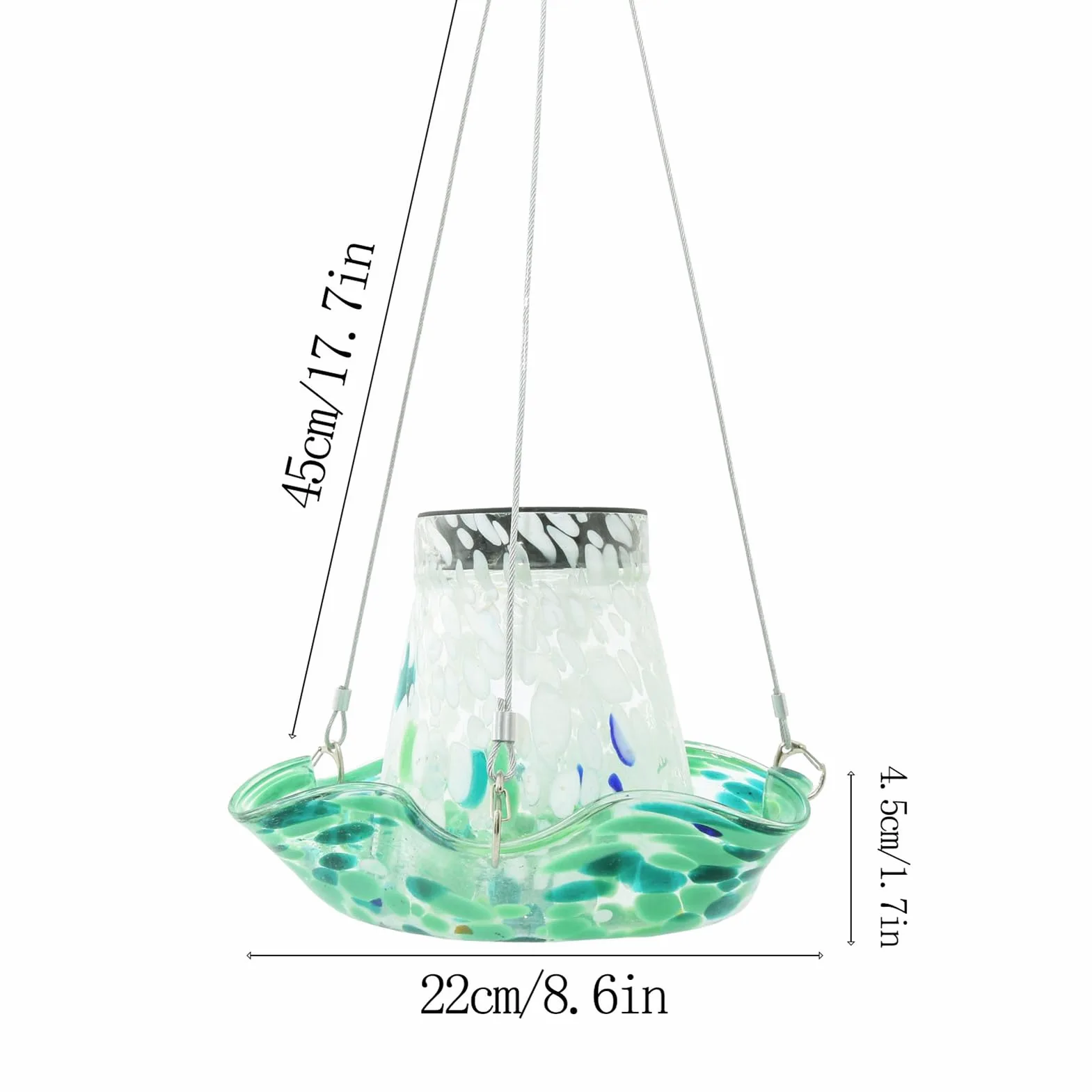 Bebederos para Colibríes Exteriores Solar De Vidrio para Jardín | Bebedero Impermeable, Decoración De Jardín Regalo Para Hombres Y Mujeres