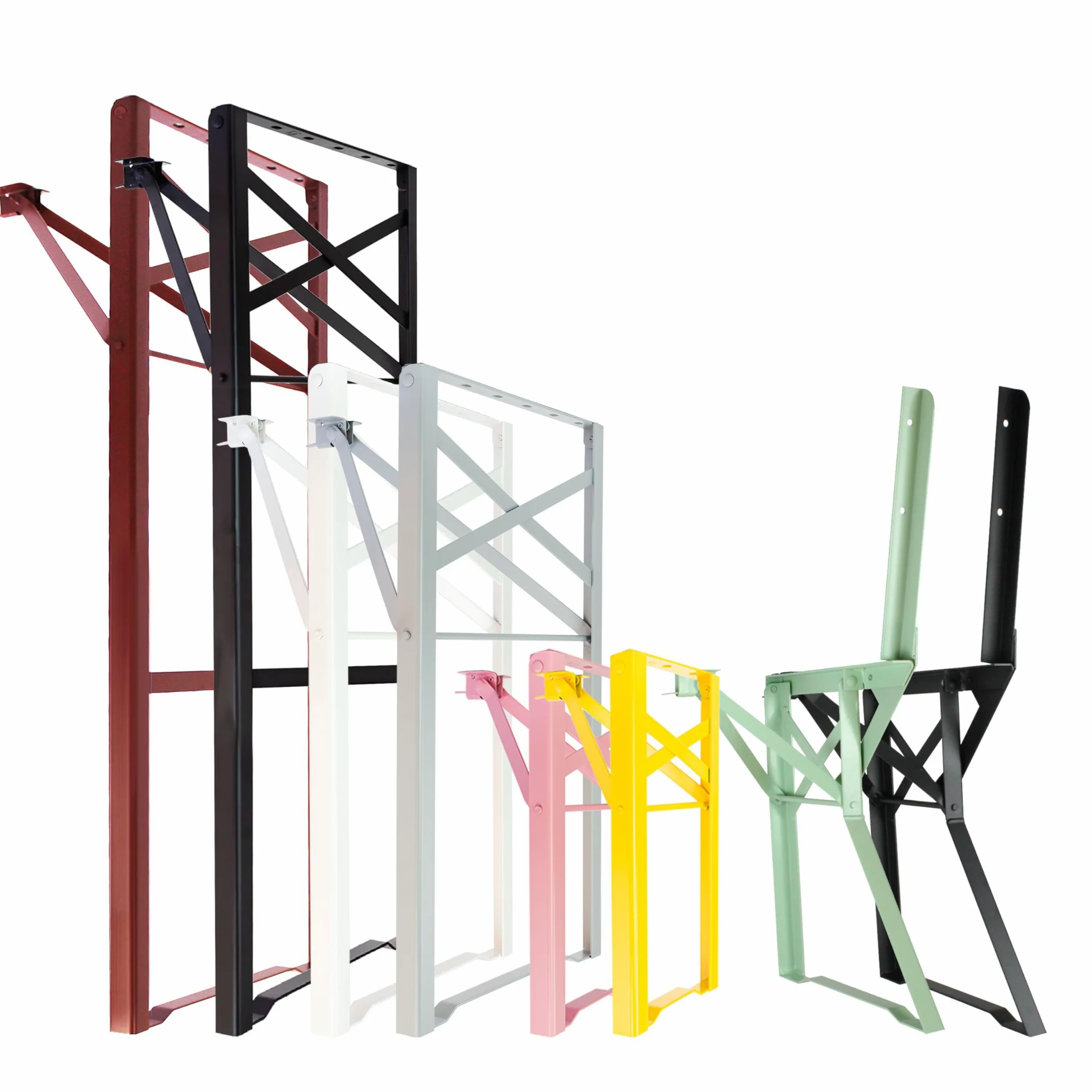 Natural Goods Berlin Juego de 2 Muebles de Tienda de Cerveza Plegables, Estructura de Metal para Mesa de Cerveza (Rojo Oscuro, 70 cm x 42 cm), Patas de Mesa para Muebles de marquesina, Estructura de