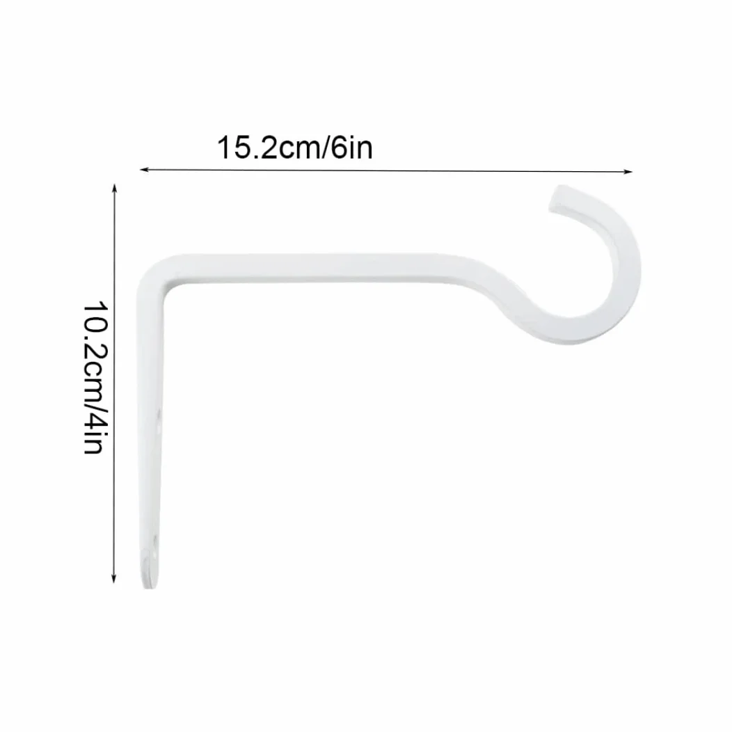 Soporte para Colgar Plantas, Gancho metálico para Colgar en la Pared de 6 Pulgadas con Tornillos para macetero de linternas, Color Blanco