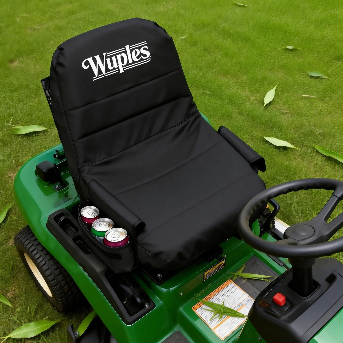 Funda de Asiento de Tractor de césped Compatible con John Deere, Cub Cadet, Kubota, Craftsman, Impermeable, 600D, Universal, Funda de Asiento Acolchada con Bolsillos para Bebidas, se Adapta a