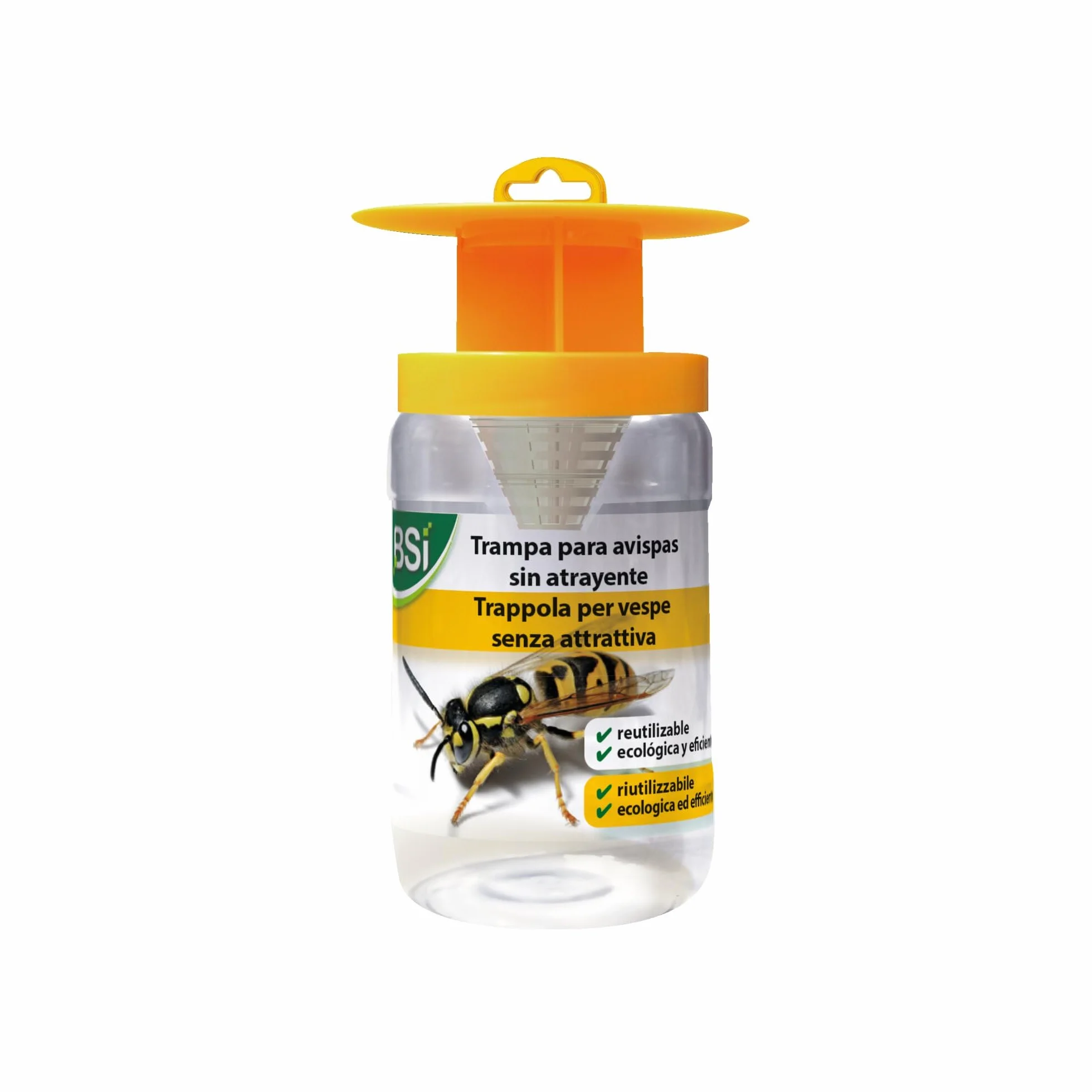 BSI - Potente Trampa para Avispas y avispones - Apta para avispones asiáticos - Natural - Reutilizable