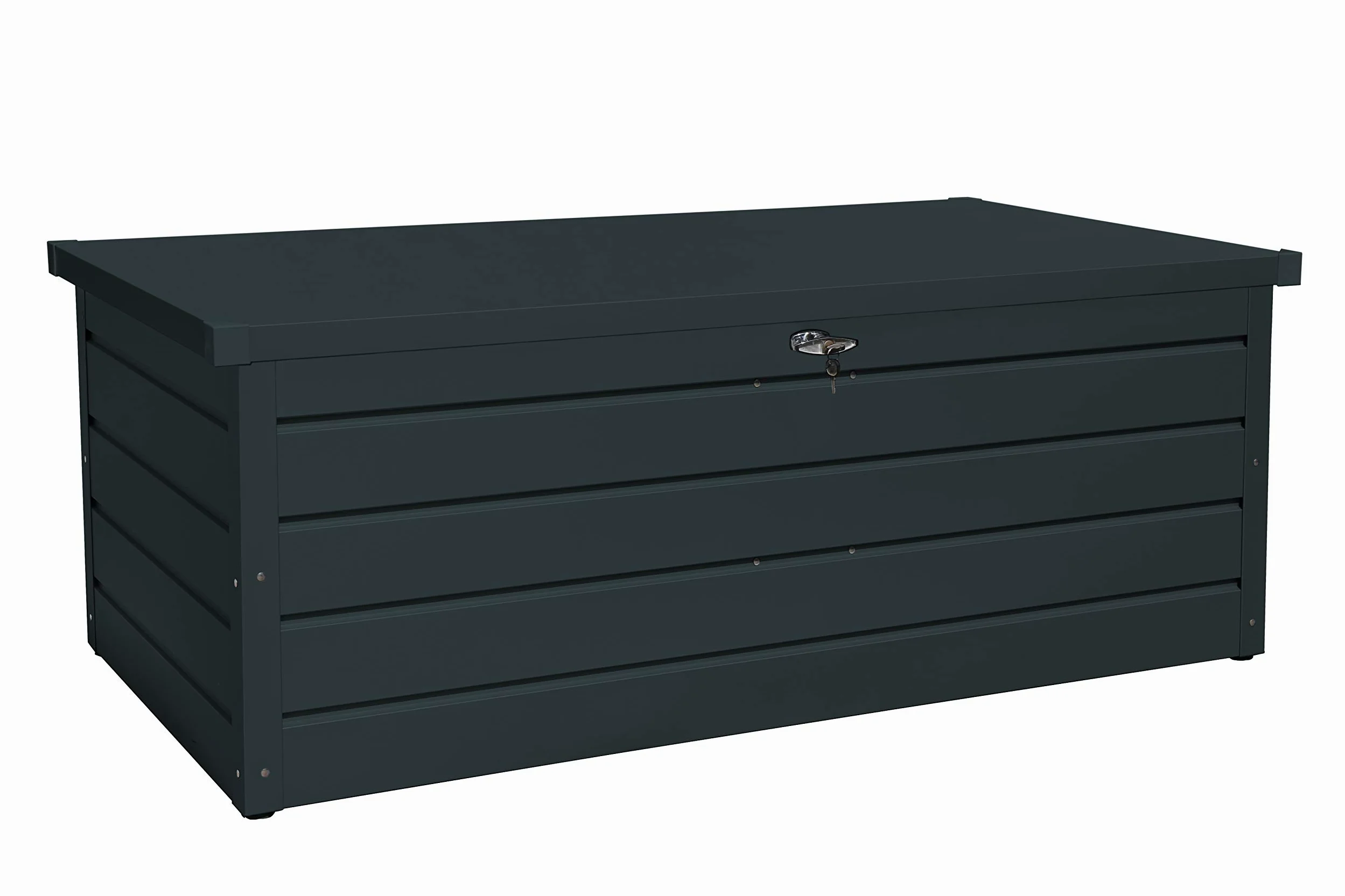 Duramax Caja de cojín de Metal Paladio y Banco pequeño (710 L) con Cilindro hidráulico de Gas y Mango con Cerradura – Caja Antracita