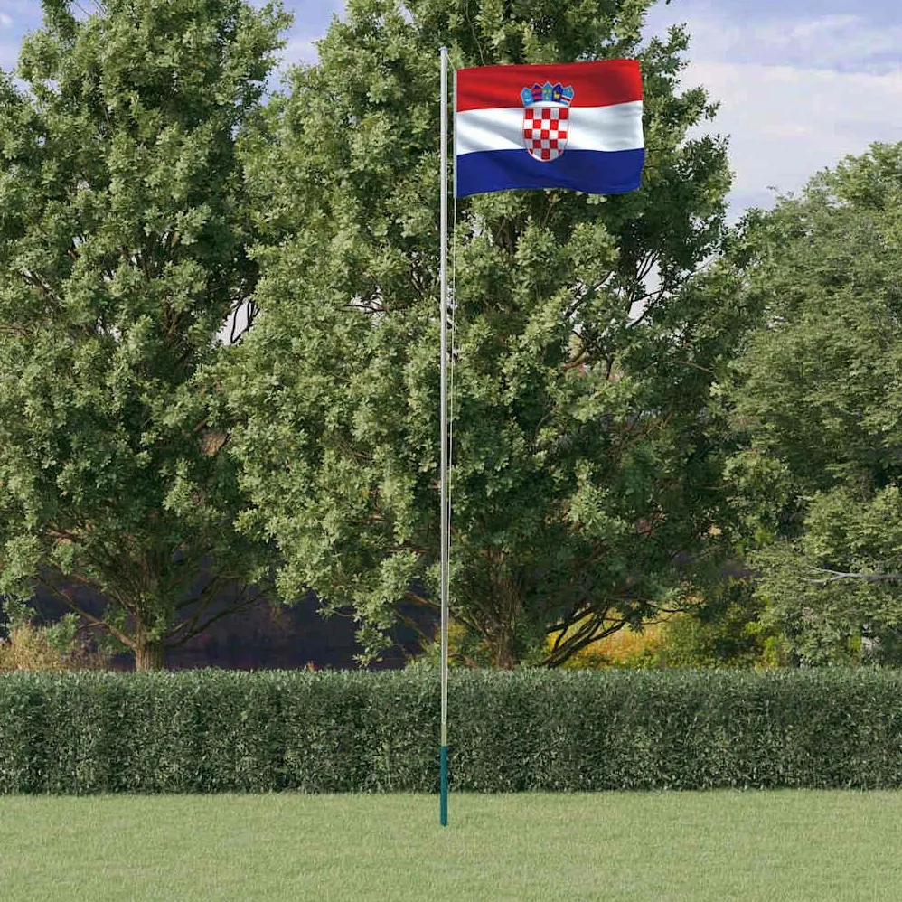 Genérico Mástil y Bandera de Croacia Aluminio 6,08 m, Banderas y Mangas de Viento,3147098