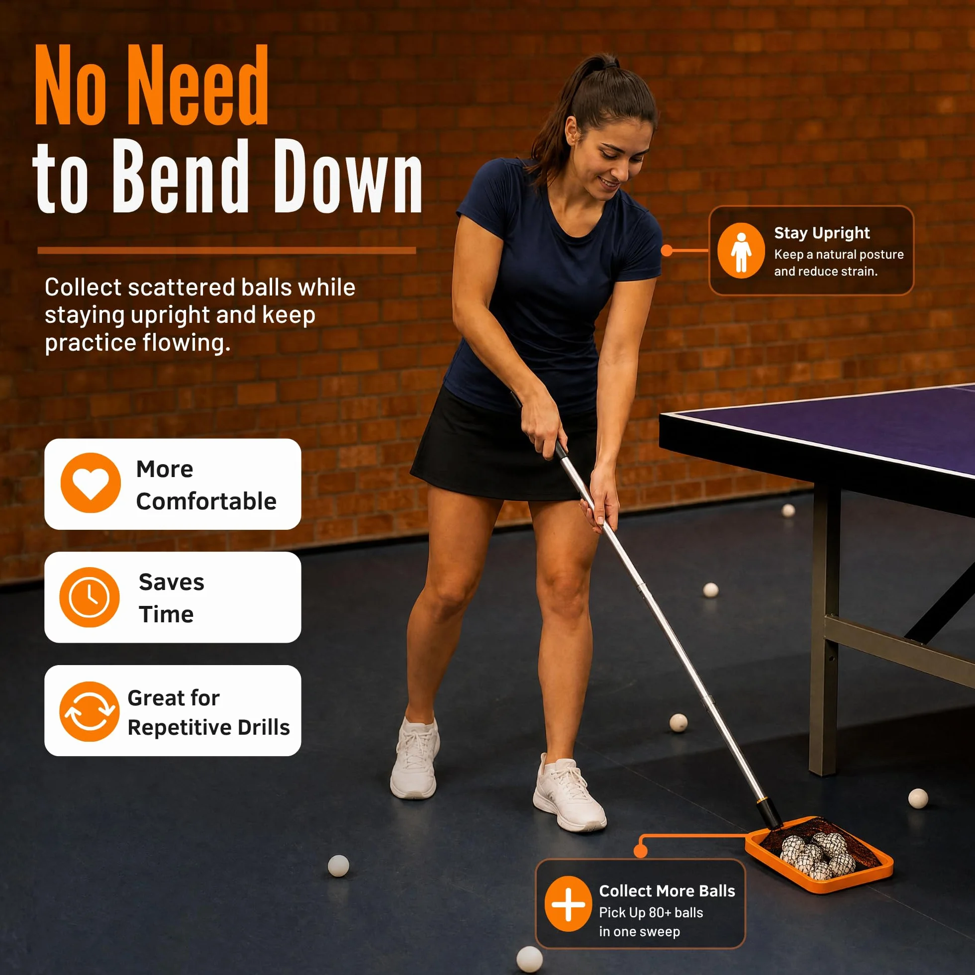 Recogedor de pelotas PICK 'N GO para tenis de mesa y ping-pong