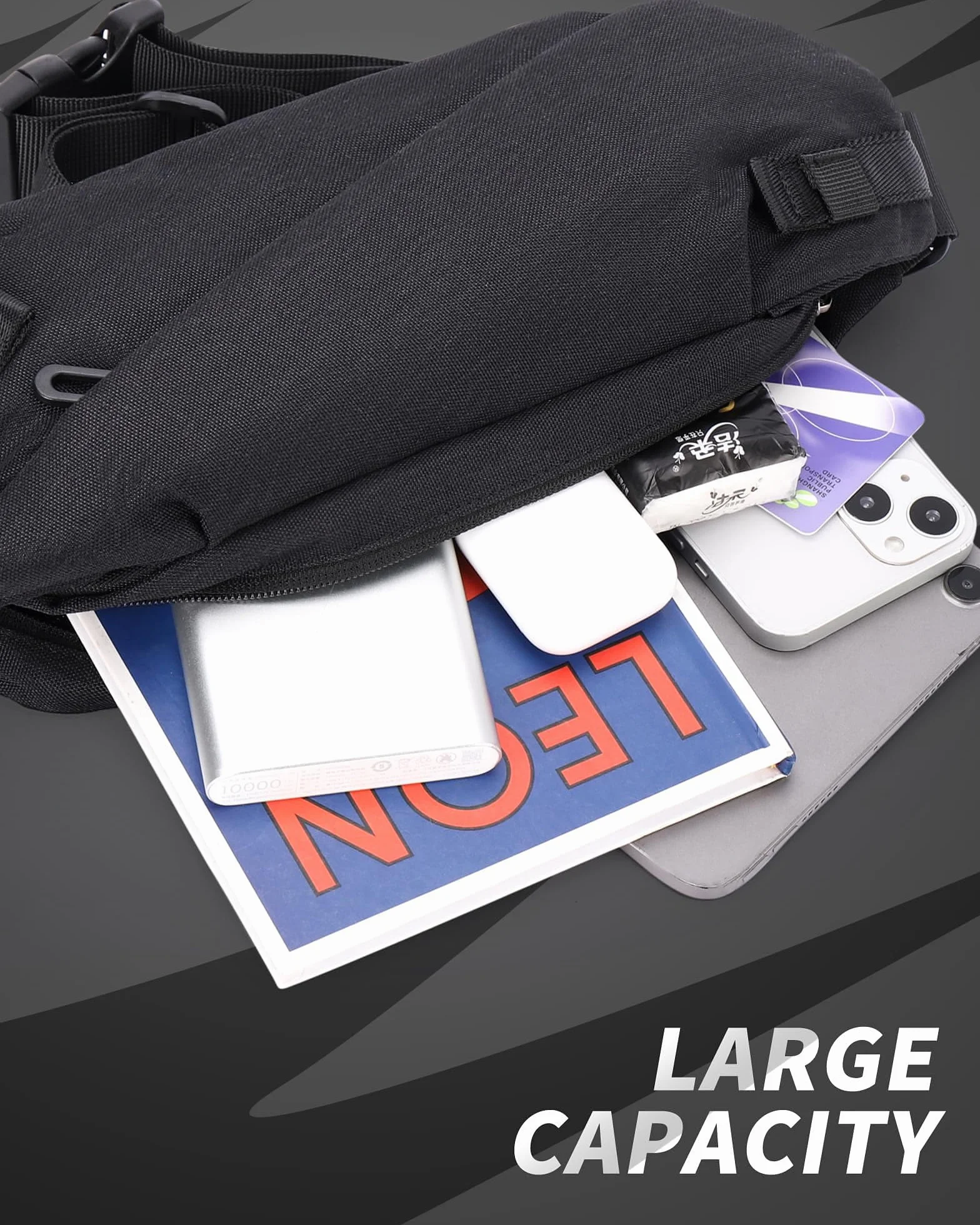Mochila antirrobo impermeable 34x16x8.7 cm Negro