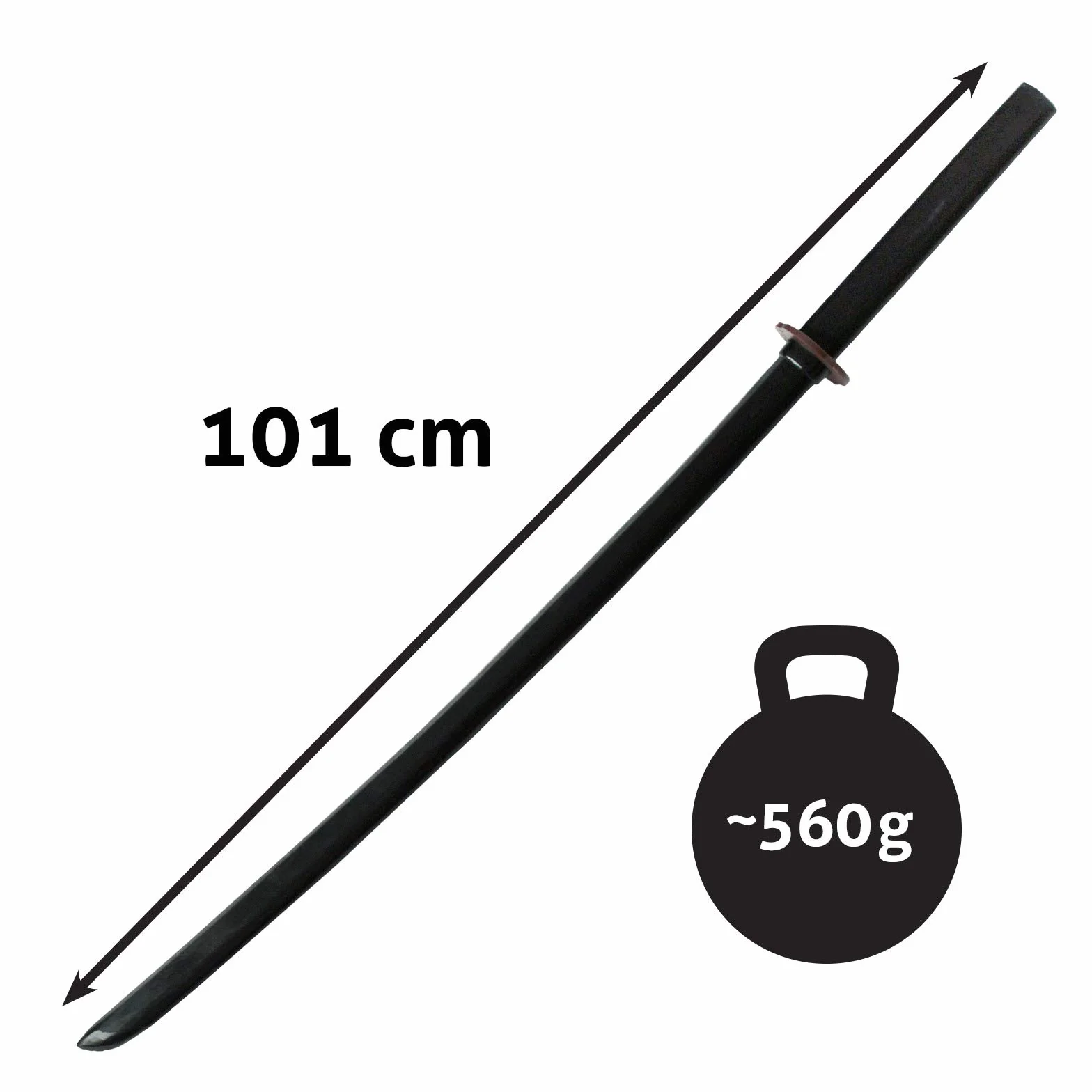 DEPICE Bokken Negro 101 cm Lacado Iaido Aikido