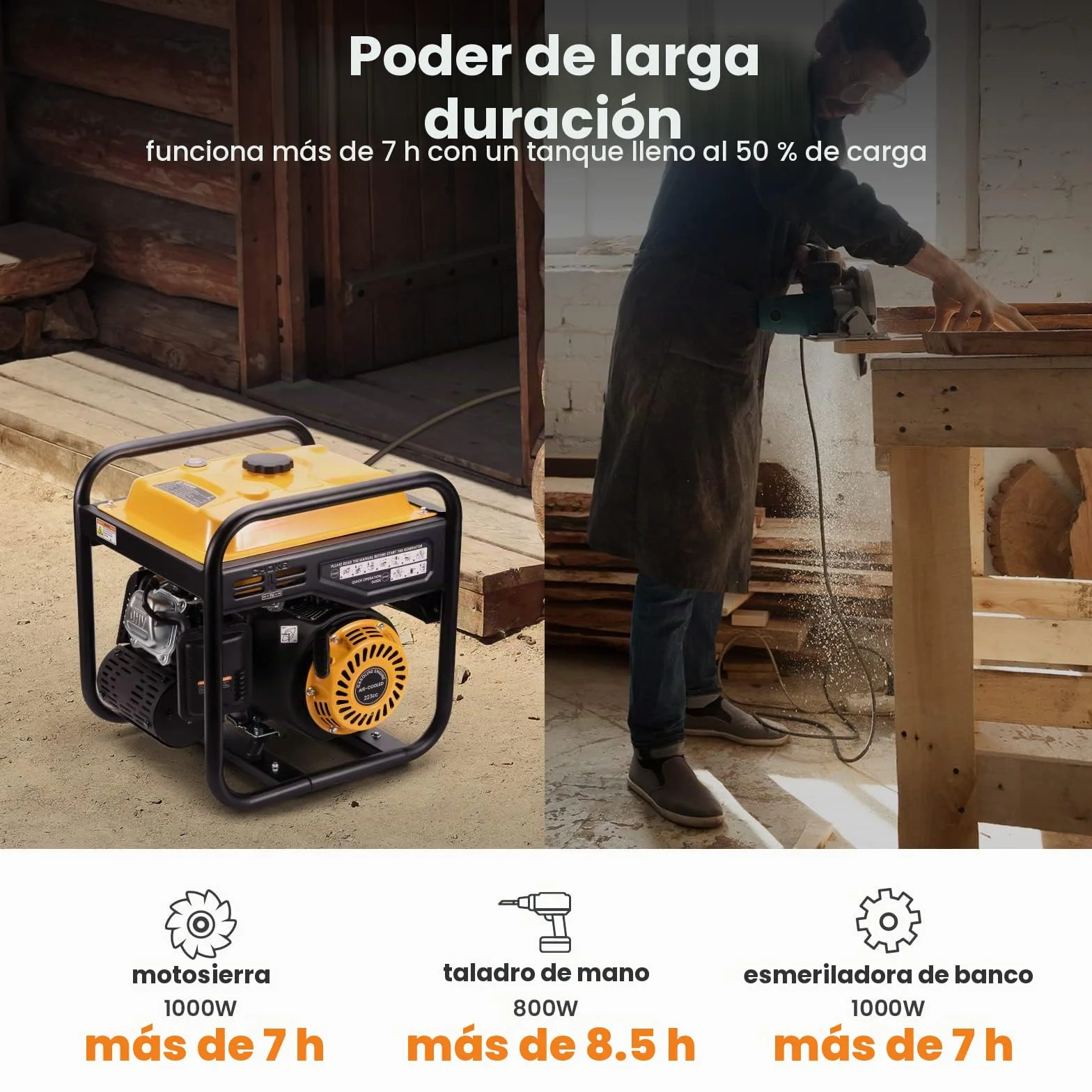 maXpeedingrods Generador inversor portátil de 3500 W, 4 tiempos, onda sinusoidal pura, generador de gasolina para camping, RV, viajes, hogar o lugares de trabajo