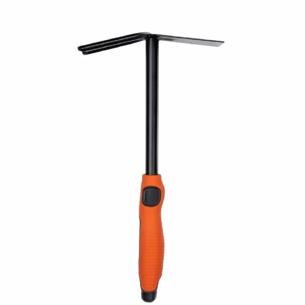 Black+Decker Doble azada – 3 Dientes y talón – 30 cm – Mango ergonómico – Negro/Naranja