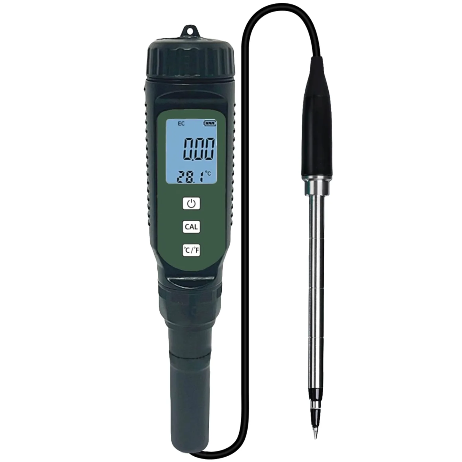 Medidor de conductividad del suelo con pantalla LCD para temperatura, ideal para probador de jardinería agrícola