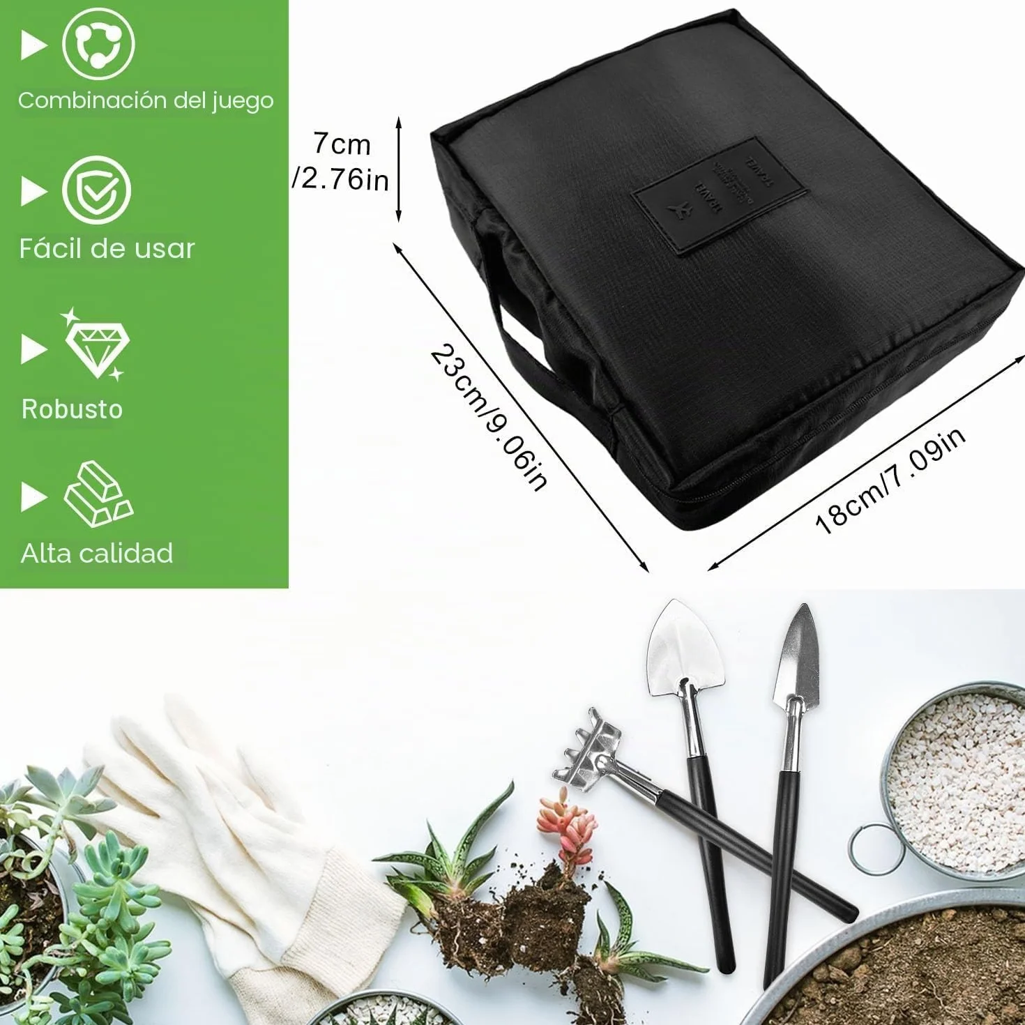 Kit Bonsai, 13 Unidades Kit Cuidado Bonsai, Bonsai Kit para Plantas con Bolsa de Almacenamiento, Mini Kit de Jardinería