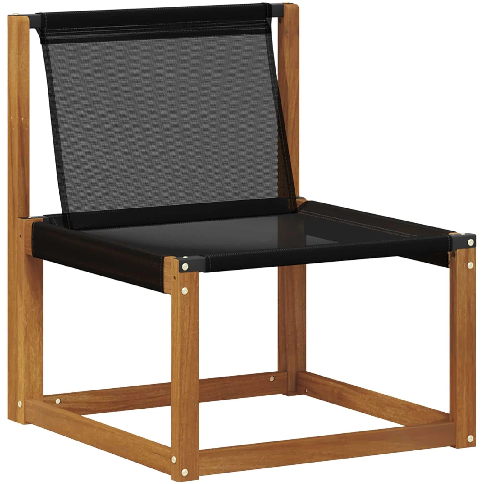 Juego de 6 sofás de exterior natural y beige de madera maciza de acacia con textileno para jardín, terraza y zona de piscina con cómodos cojines y fundas extraíbles