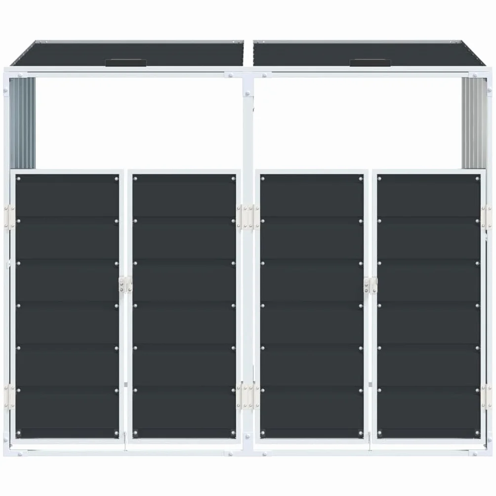 Cobertizo contenedor Doble Basura Acero Antracita 144x81x113 cm, Casa y jardín Productos del hogar Accesorios para contenedores de residuos Soportes para contenedores de residuos